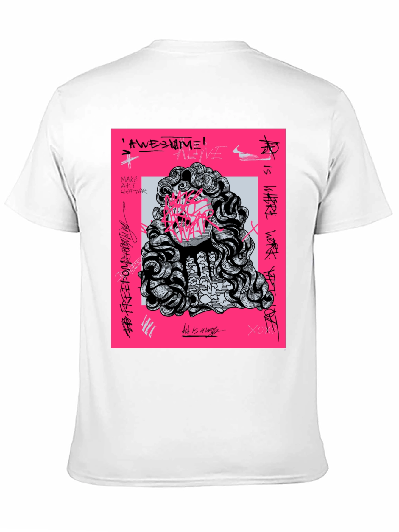 Black Edgy Graphic Print Tee - Artistic Statement view 11