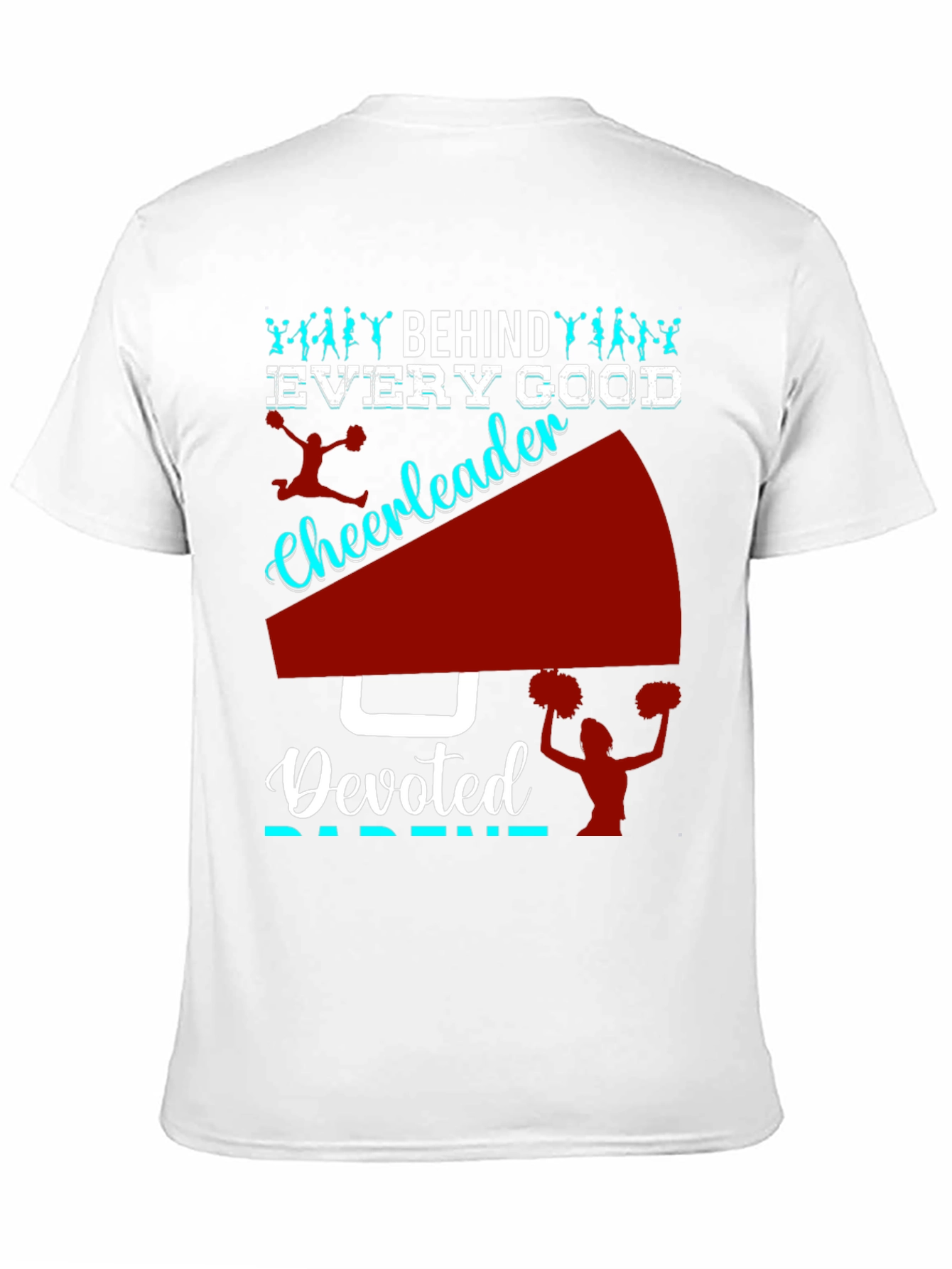 Black Devoted Cheerleader Parent T-Shirt view 11