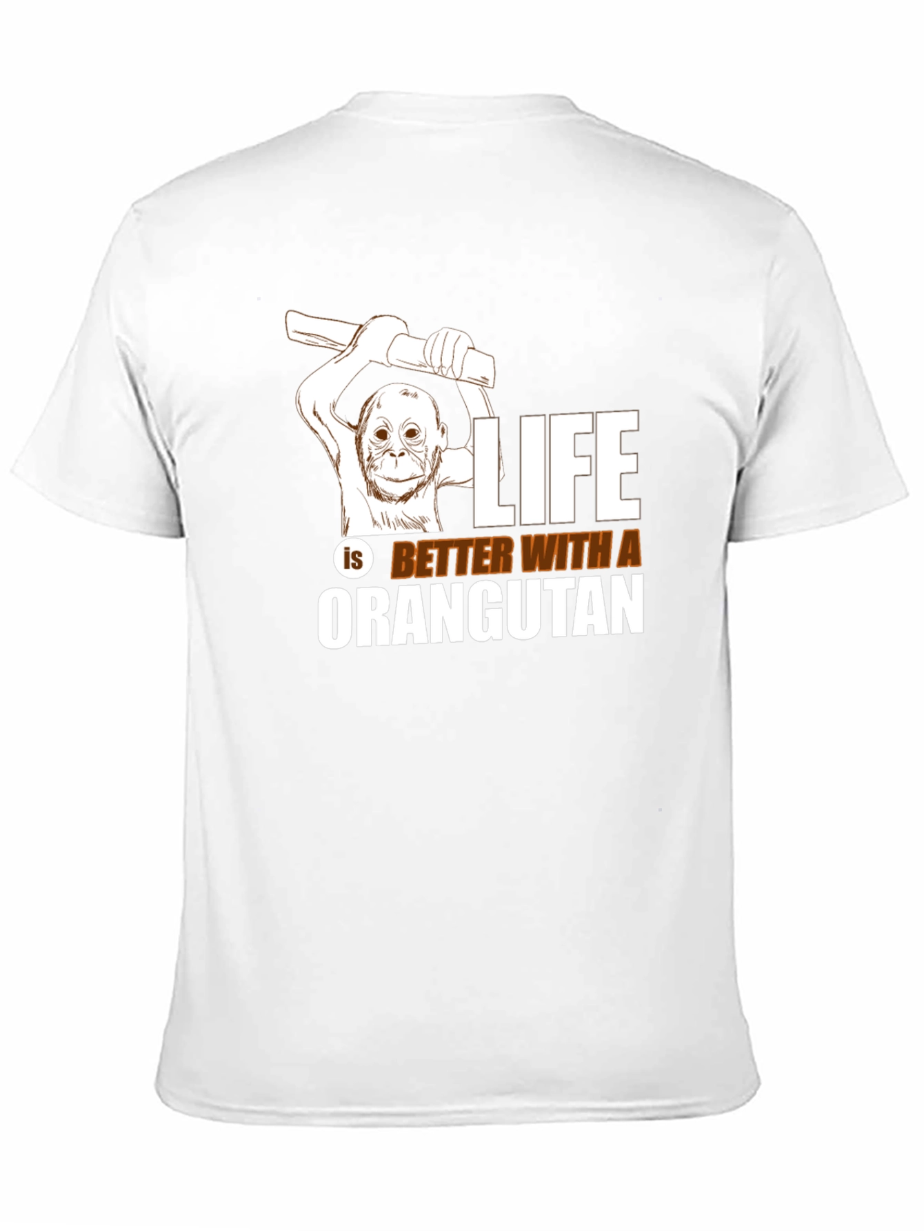 Black Orangutan Graphic Tee - Life is Better T-Shirt view 11