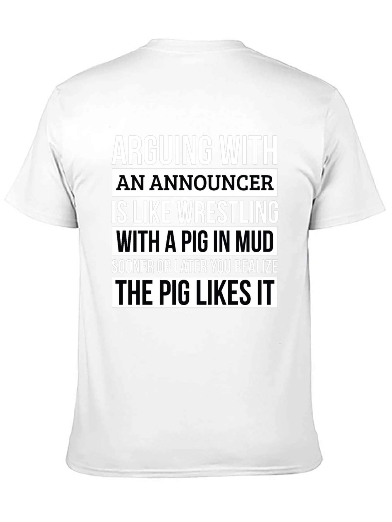 Black Announcer Pig T-Shirt view 11