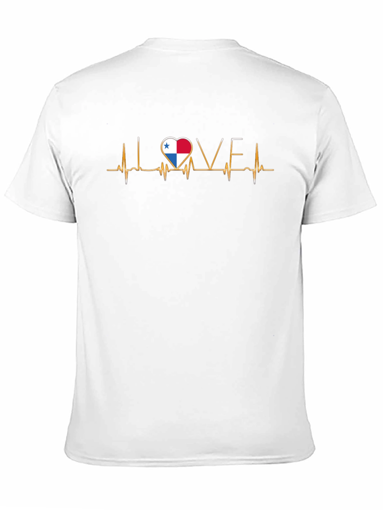 Black Panama Flag Heartbeat T-Shirt - I LOVE Panama view 11