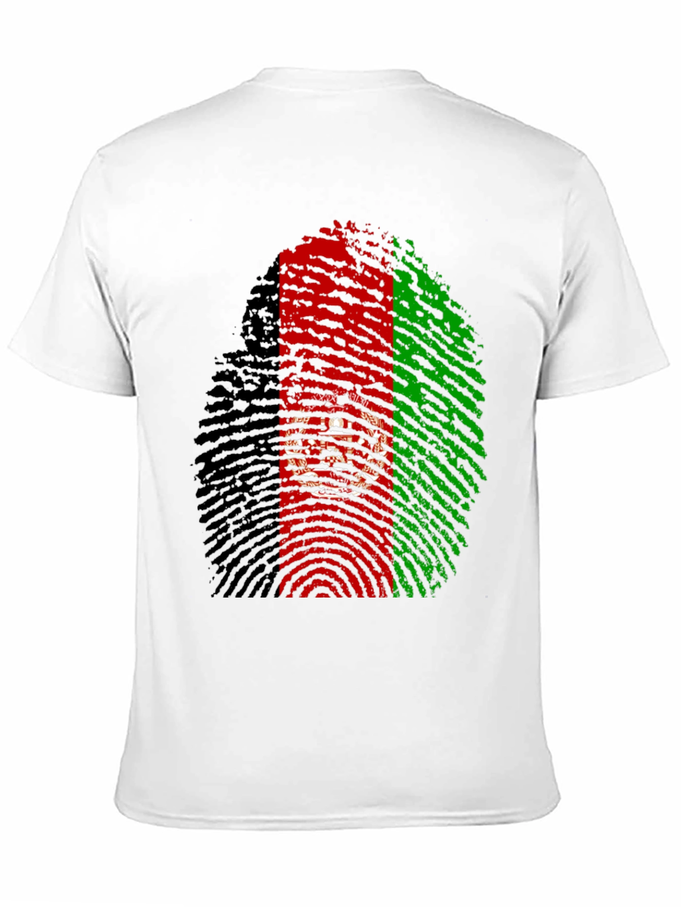 Black Afghanistan Flag Fingerprint T-Shirt view 11