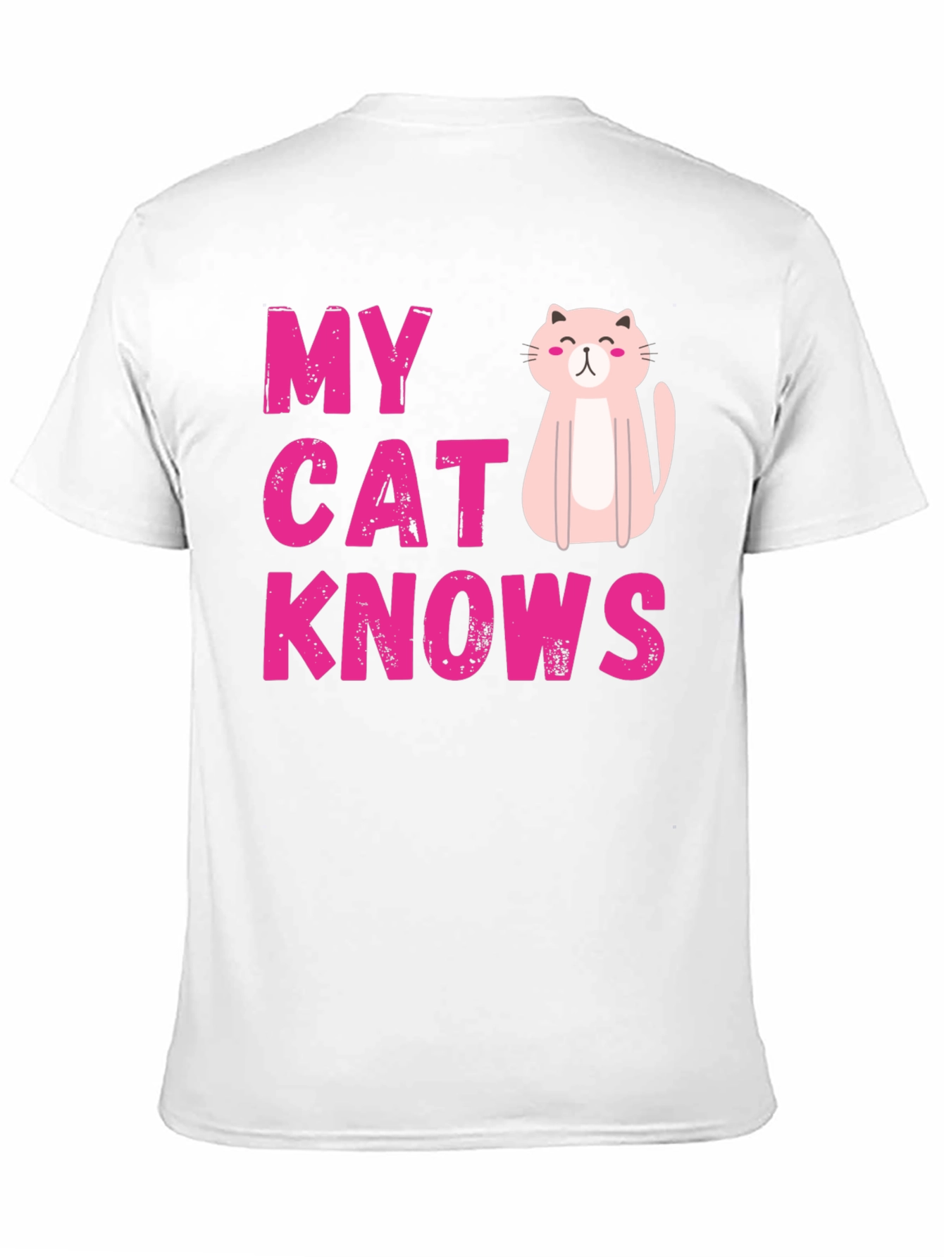 Black My Cat Knows T-Shirt - Cute Pink Graphic Tee view 11