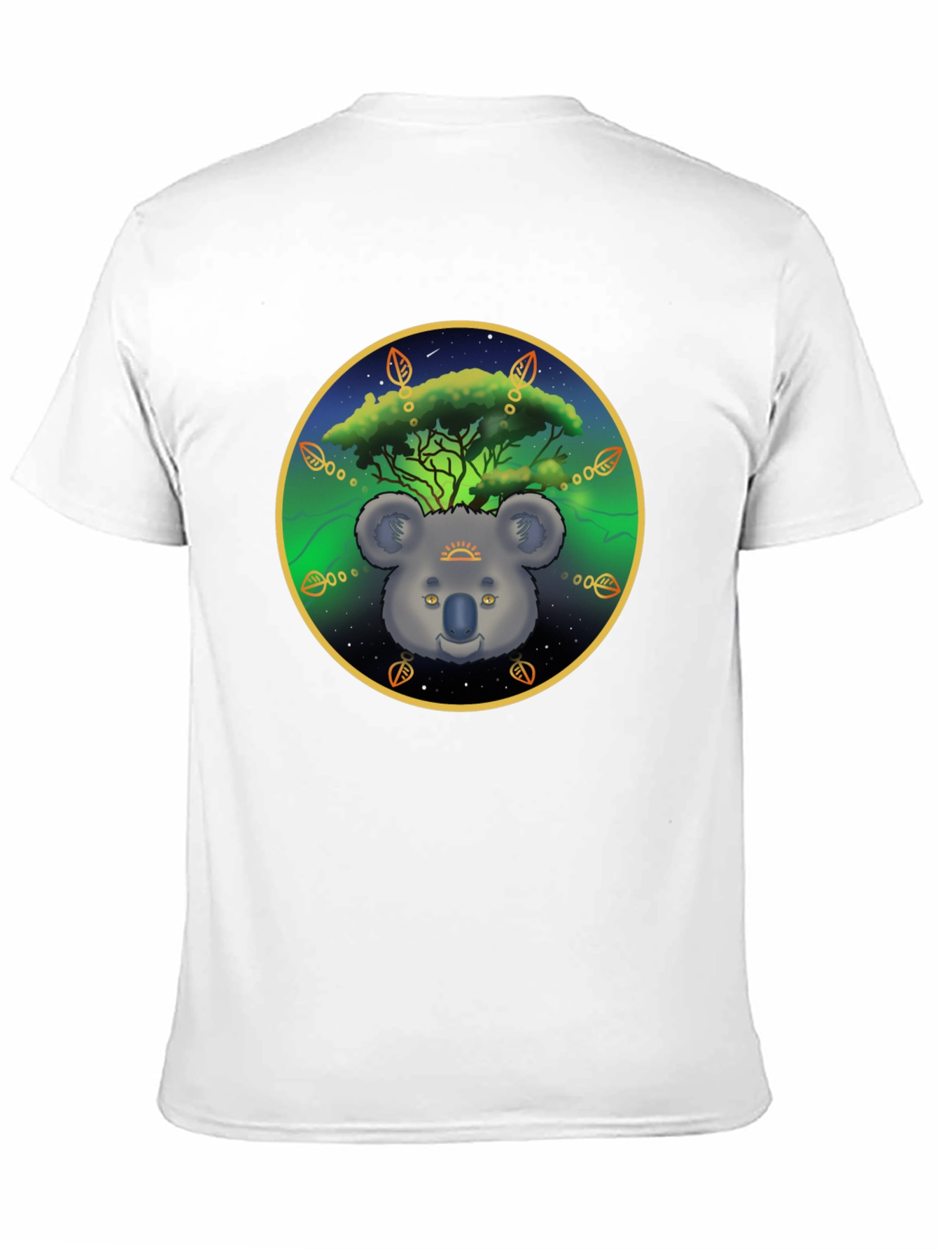 Black Koala Tree Graphic Tee - Unisex Black T-Shirt view 11