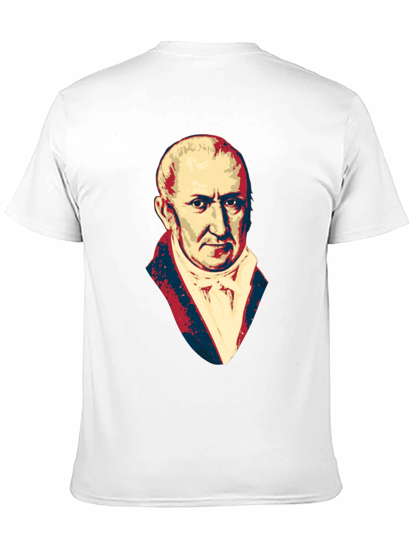 Black Men's Black T-Shirt with Portrait Graphic view 11