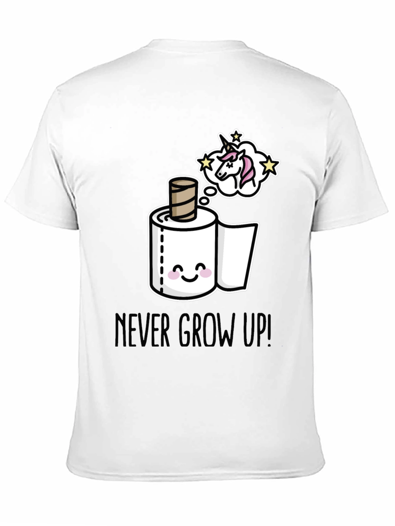 Black Never Grow Up T-Shirt: Unicorn Toilet Paper Dream view 11