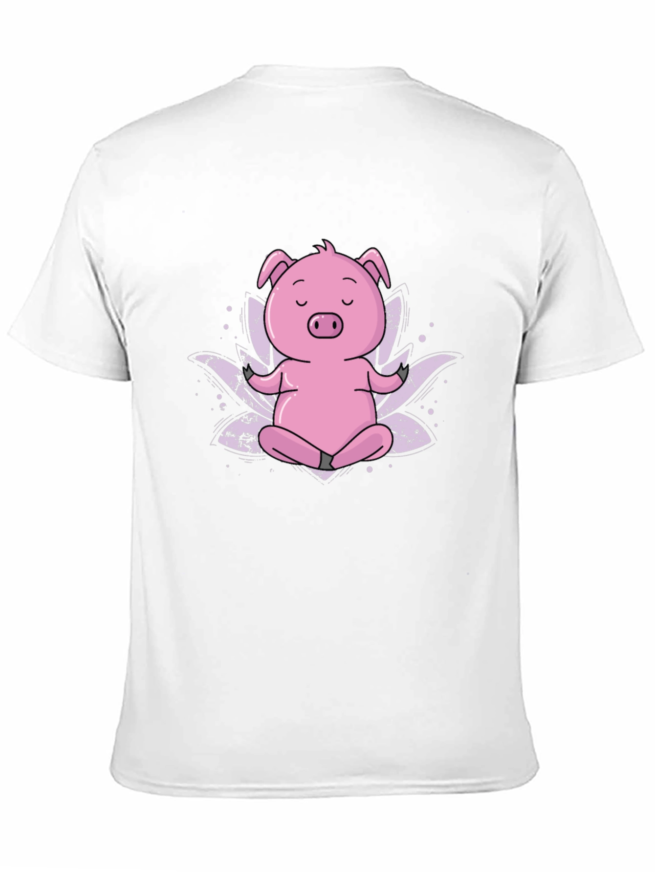 Black Zen Pig Black T-Shirt - Meditating Cartoon Animal view 11