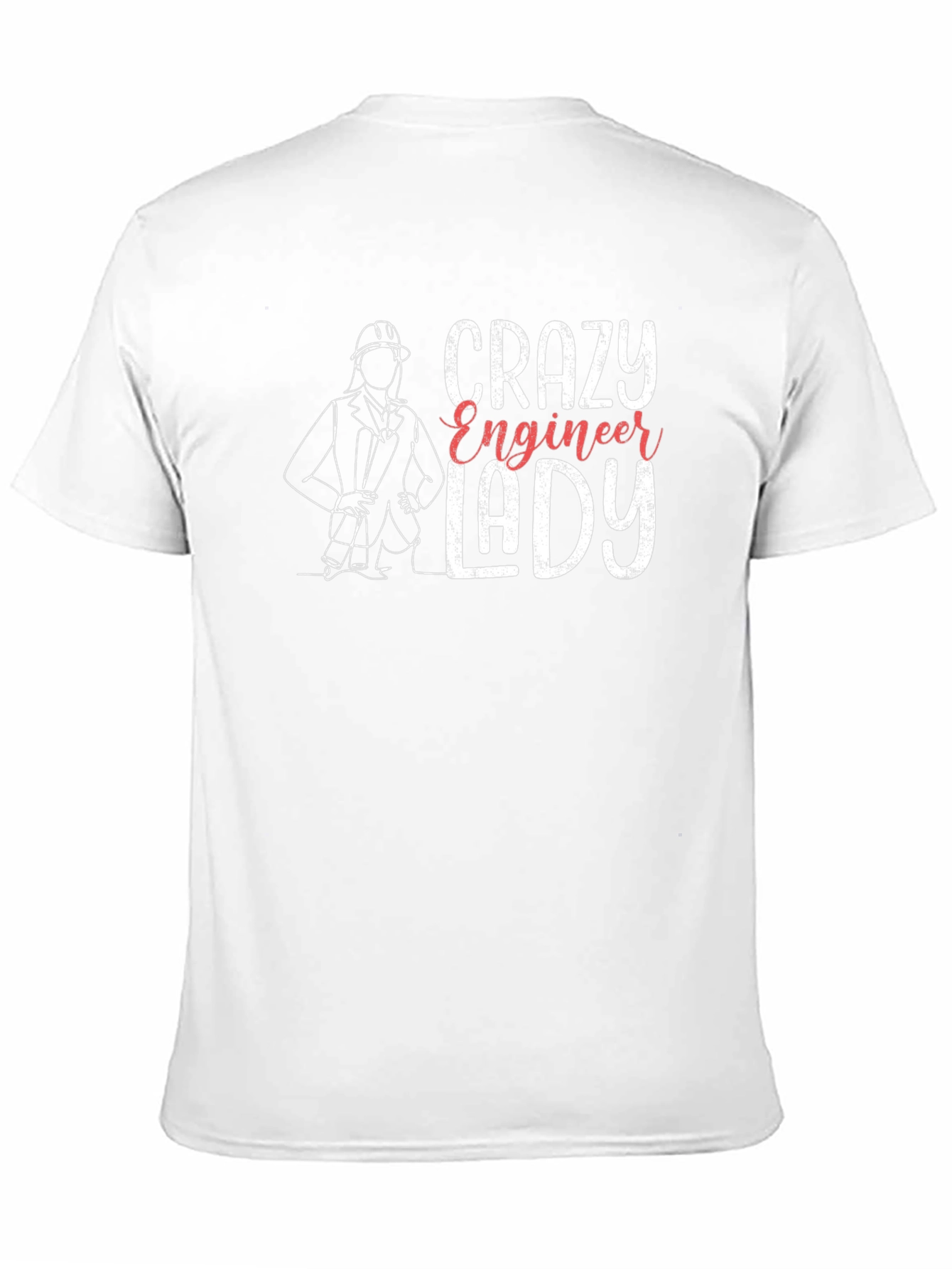 Black Crazy Engineer Lady T-Shirt - Black Tee view 11