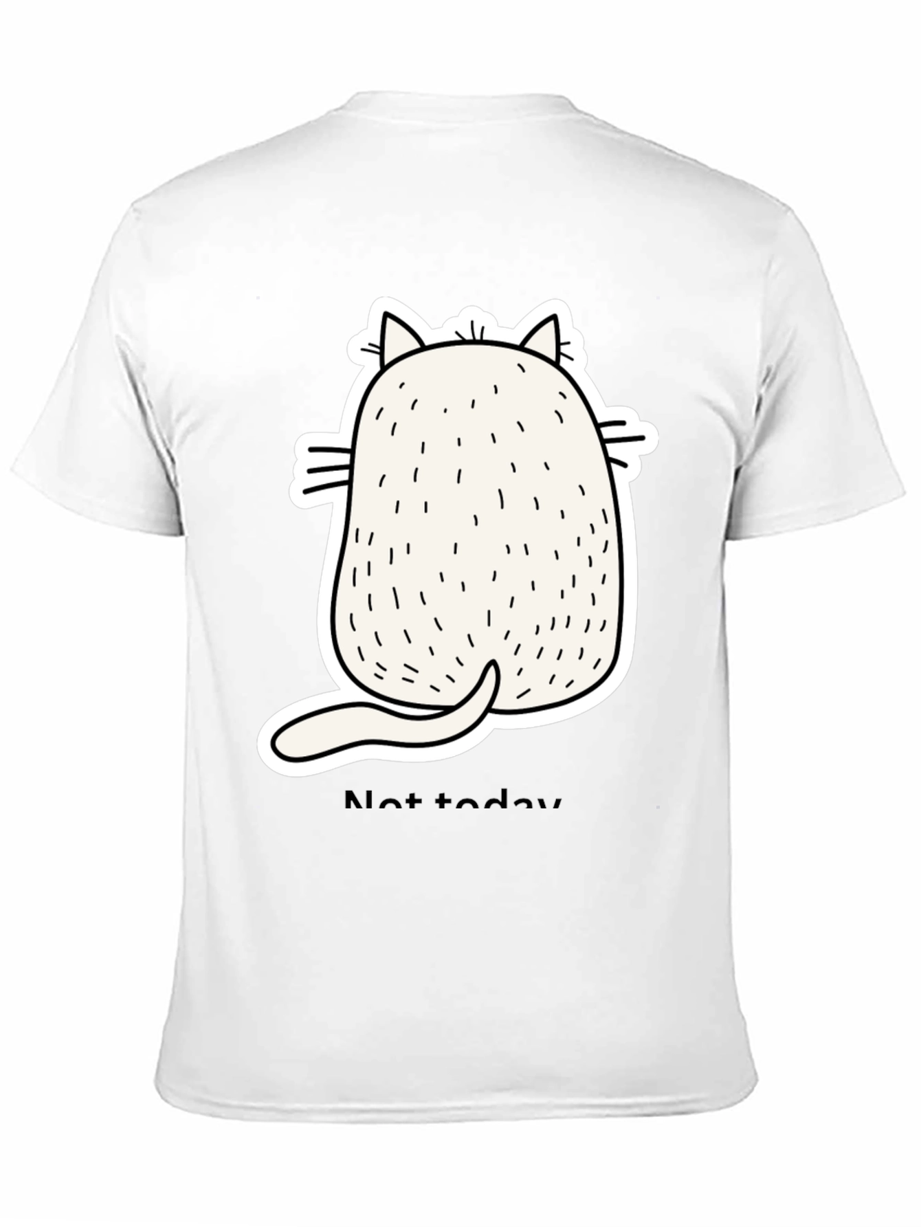 Black Funny Cat Back View Black T-Shirt - Not Today view 11