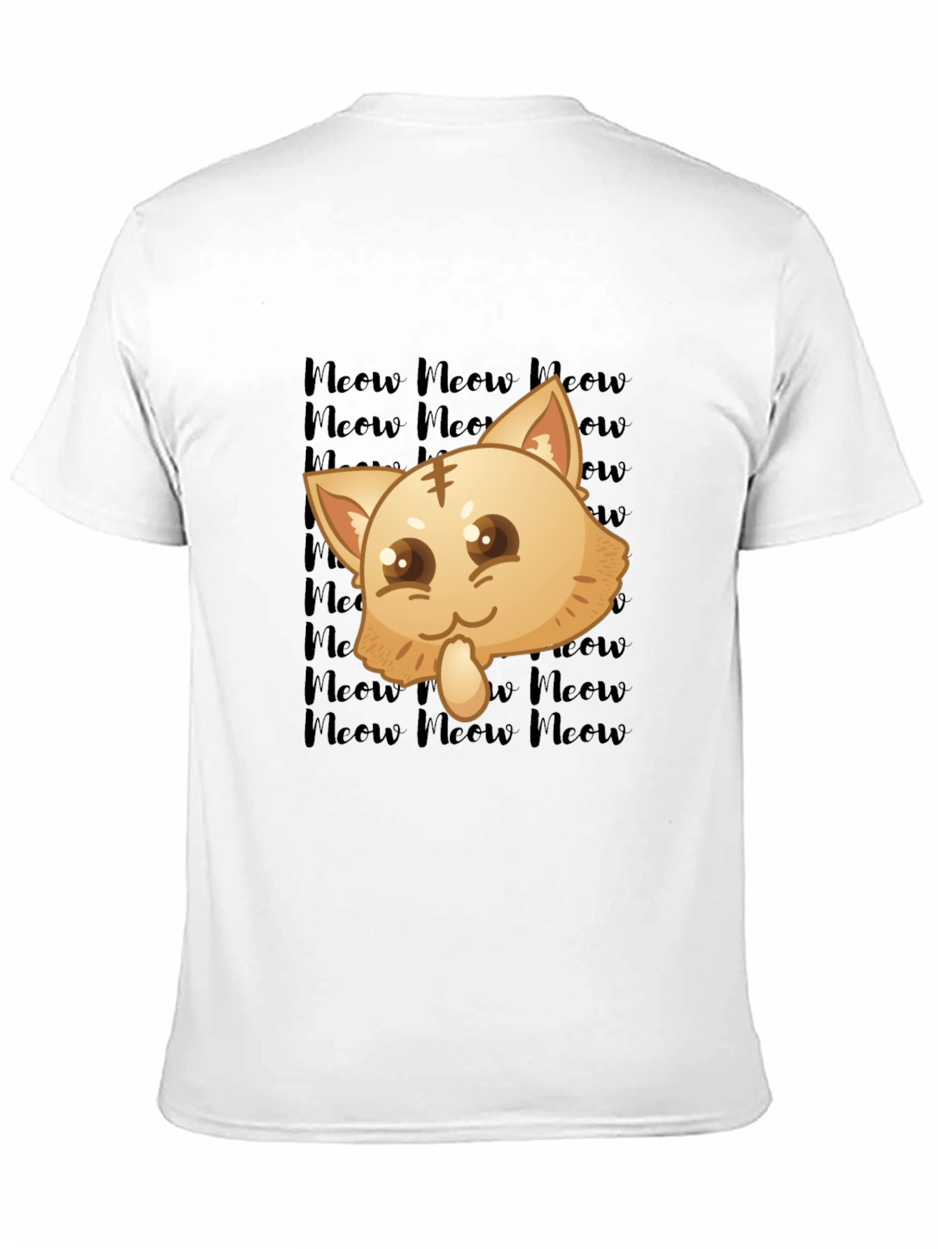 Black Kawaii Meow Cat T-Shirt view 11