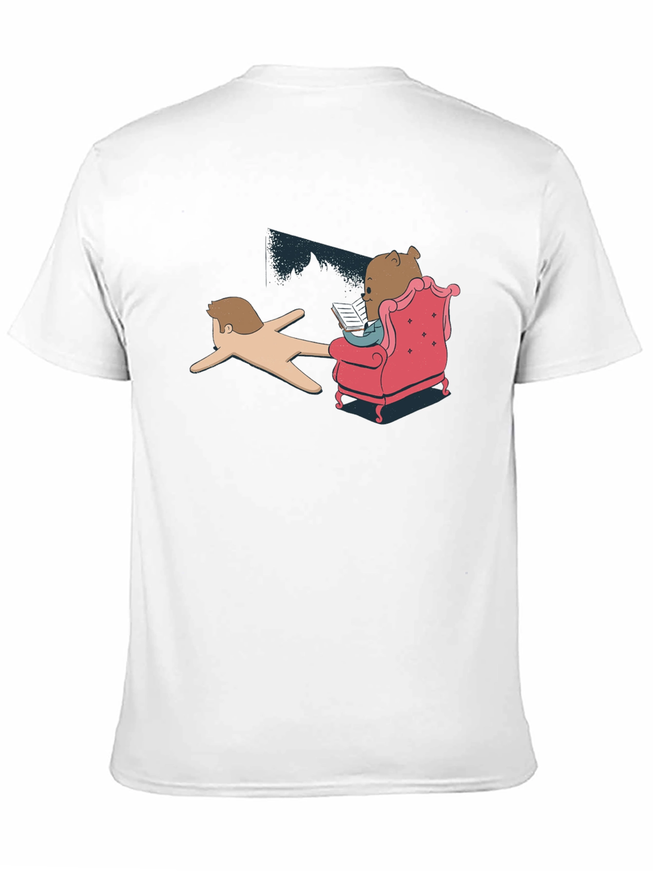 Black Funny Reading Bear Black T-Shirt view 11