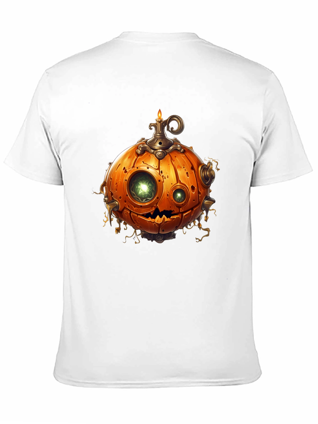 Black Steampunk Pumpkin T-Shirt - Halloween Style view 11