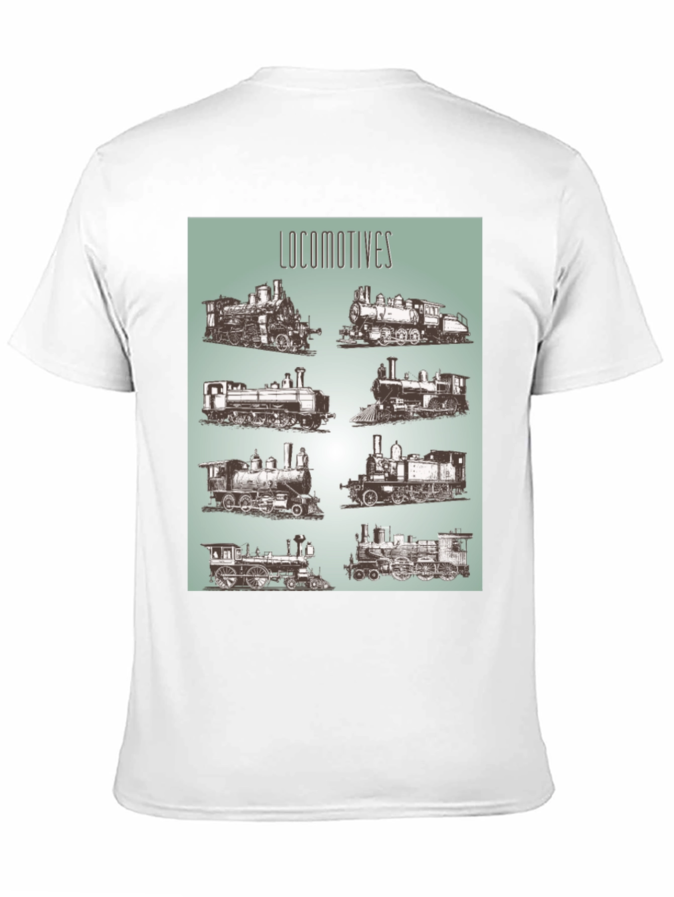 Black Locomotive Train Graphic Tee - Black Cotton T-Shirt view 11