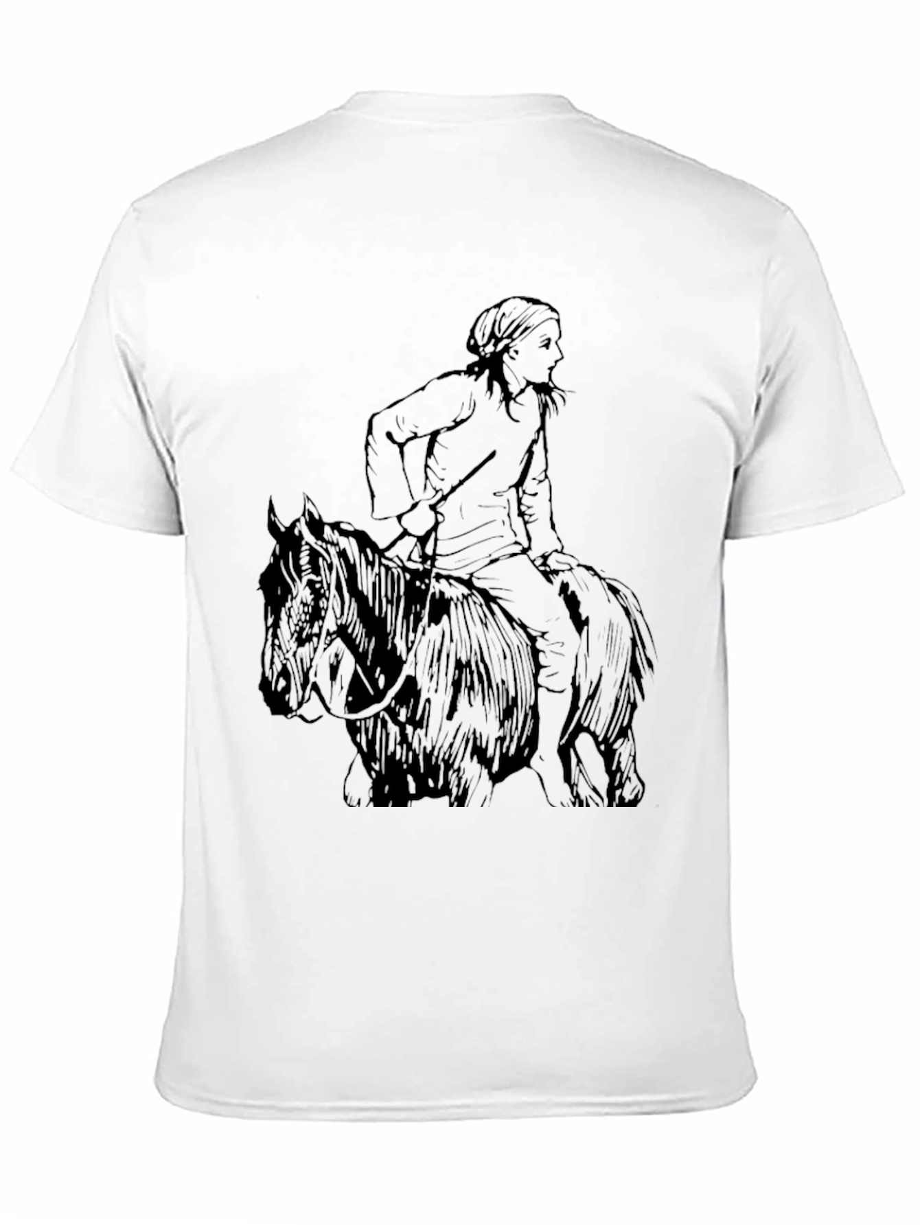 Black T-Shirt with Equestrian Graphic Tee - 11