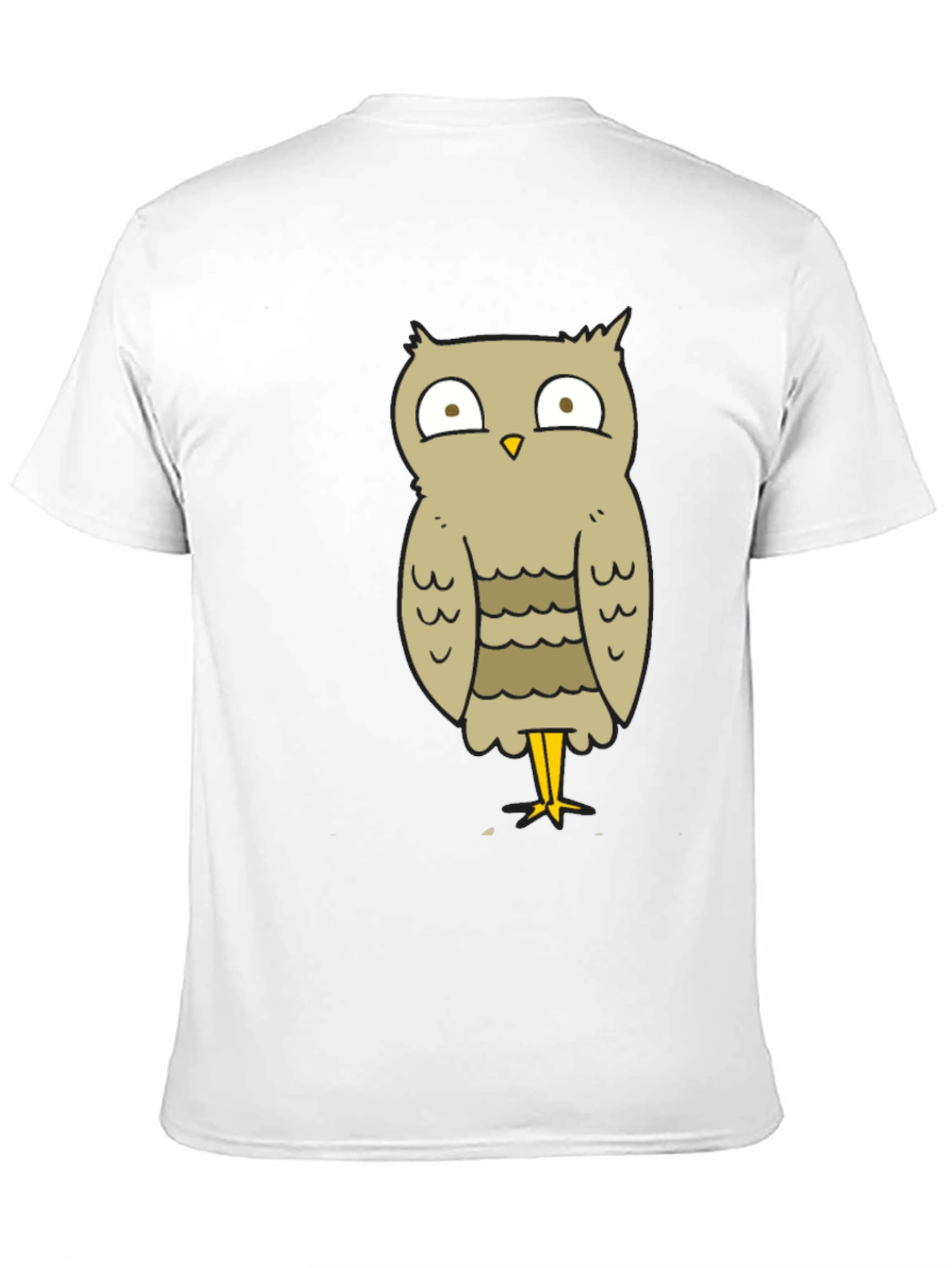 Black Funny Owl Cartoon T-Shirt - Unisex Black Tee view 11
