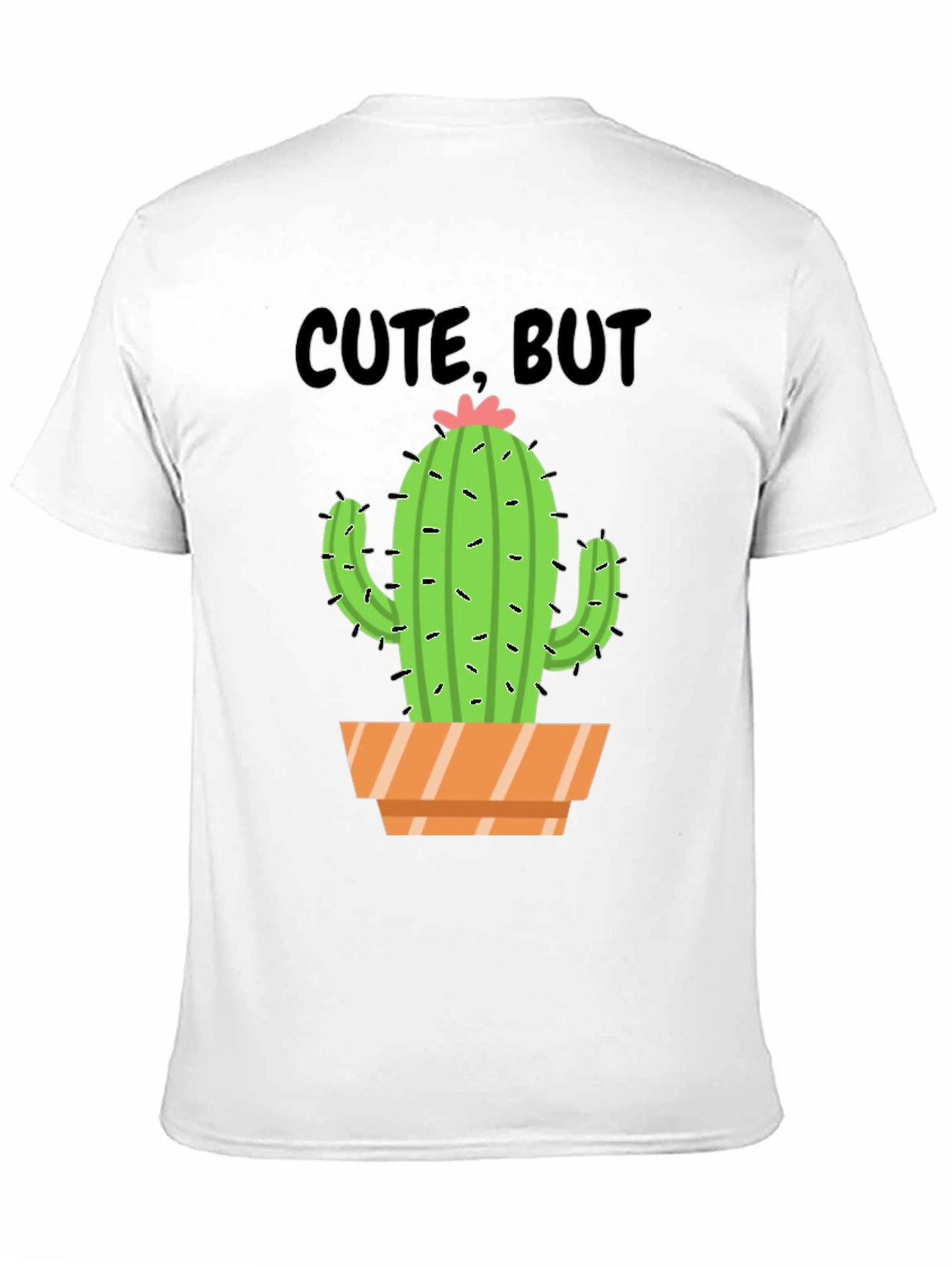 Black Cute But Prickly Cactus Graphic Tee - Unisex Cotton T-Shirt view 11