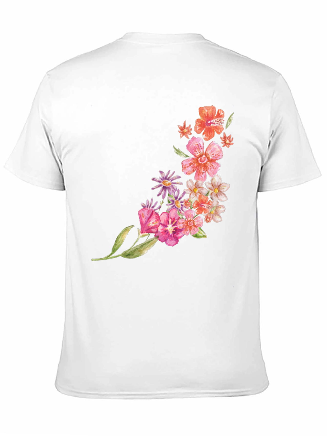 Black Floral Print Crew Neck T-Shirt - Casual Style view 11