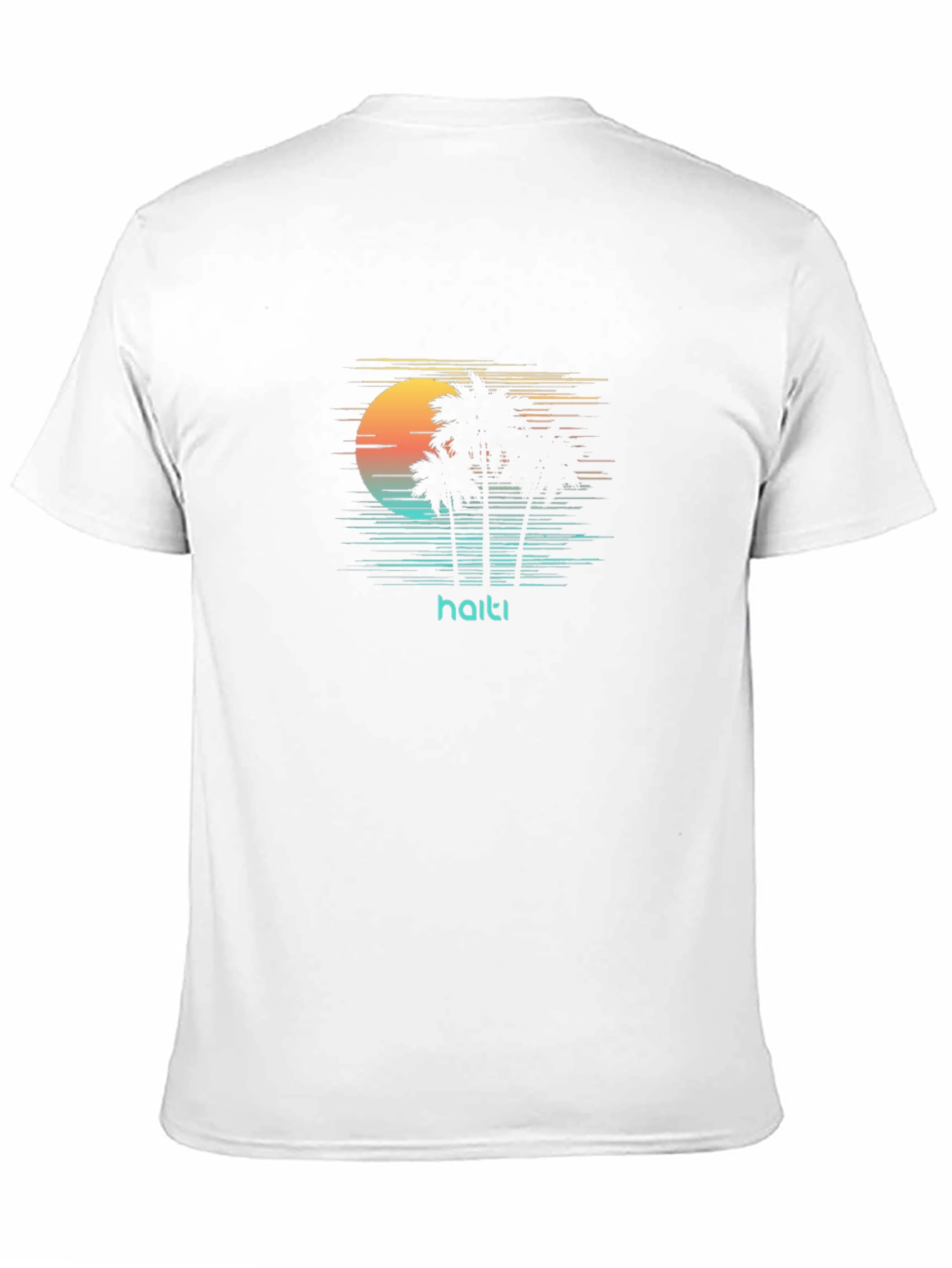 Black Haiti Retro Palm Tree T-Shirt - Island Vibes view 11