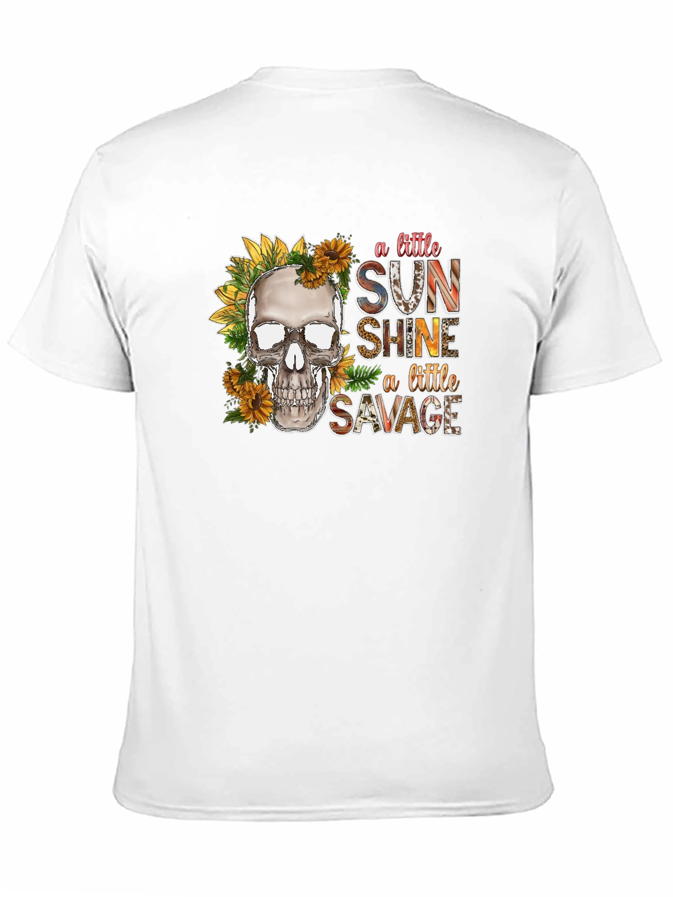 Black Skull Sunflower Graphic Tee: A Little Sunshine, A Little Savage view 11