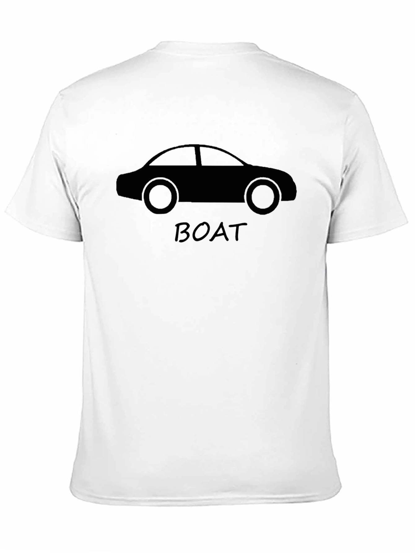 Black Funny Car Boat T-Shirt - Black view 11