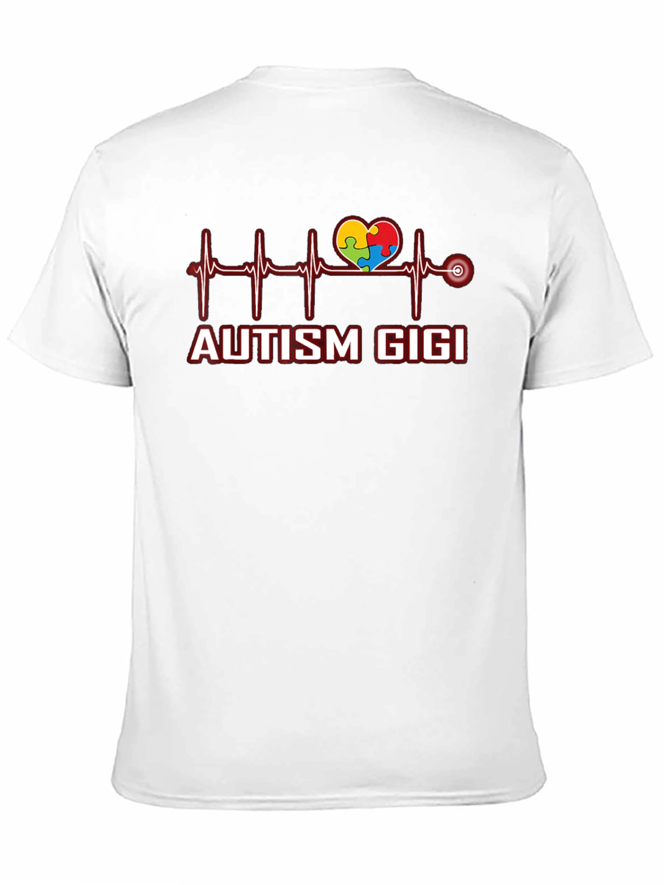 Black Autism Gigi Heartbeat T-Shirt view 11