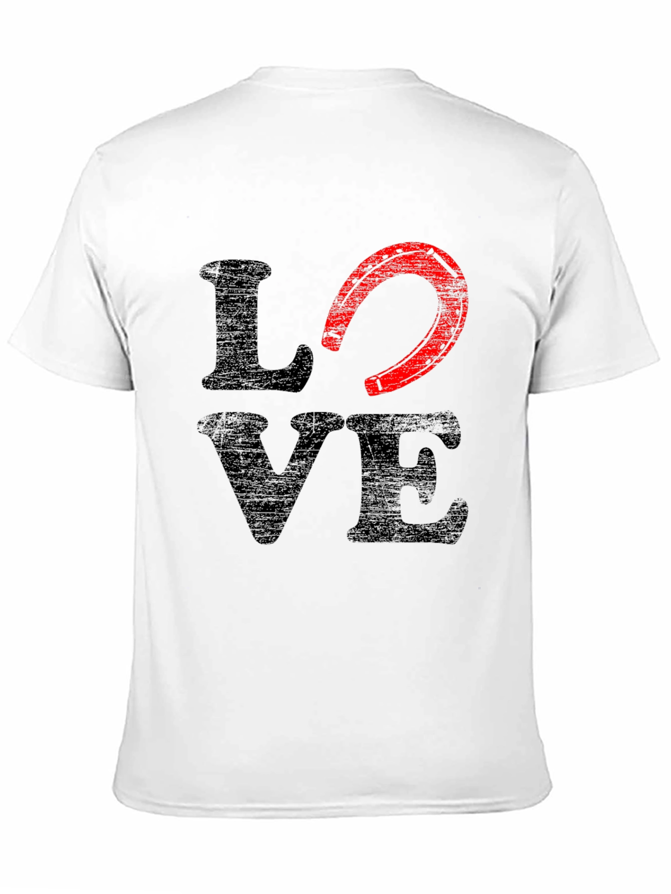 Black Love Horseshoe Graphic Tee - Black Cotton Blend view 11