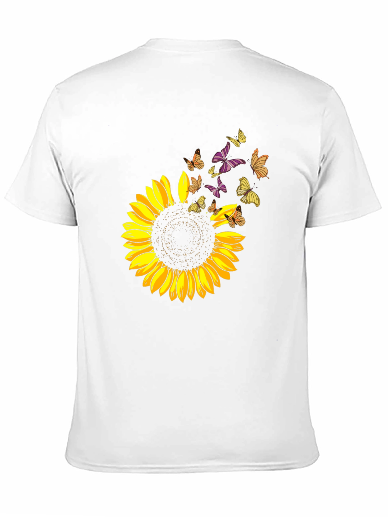 Black Sunflower Butterfly Graphic Tee view 11