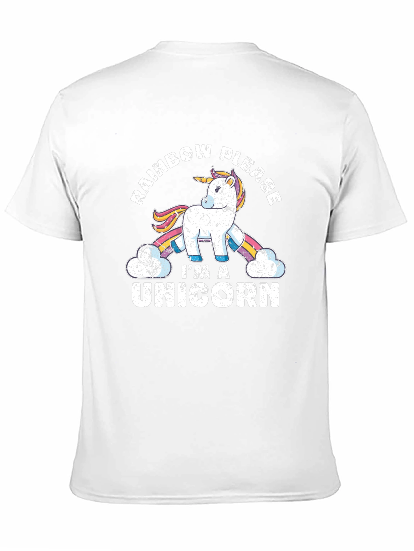 Black Rainbow Please I'm a Unicorn Men's Graphic Tee view 11