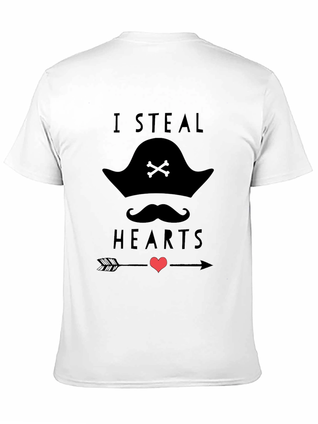 Black I Steal Hearts Pirate Graphic T-Shirt view 11