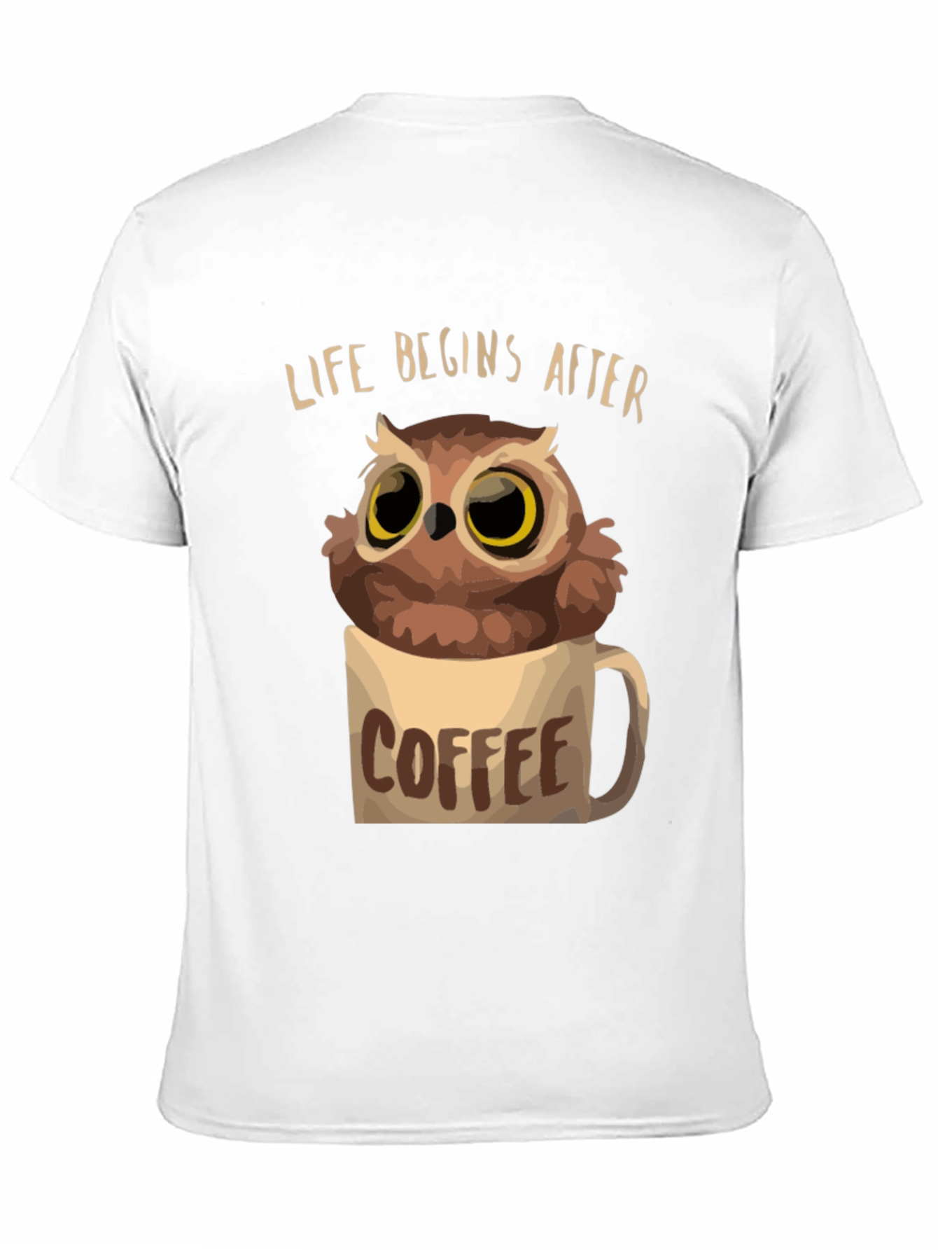 Black Life Begins After Coffee Owl T-Shirt view 11