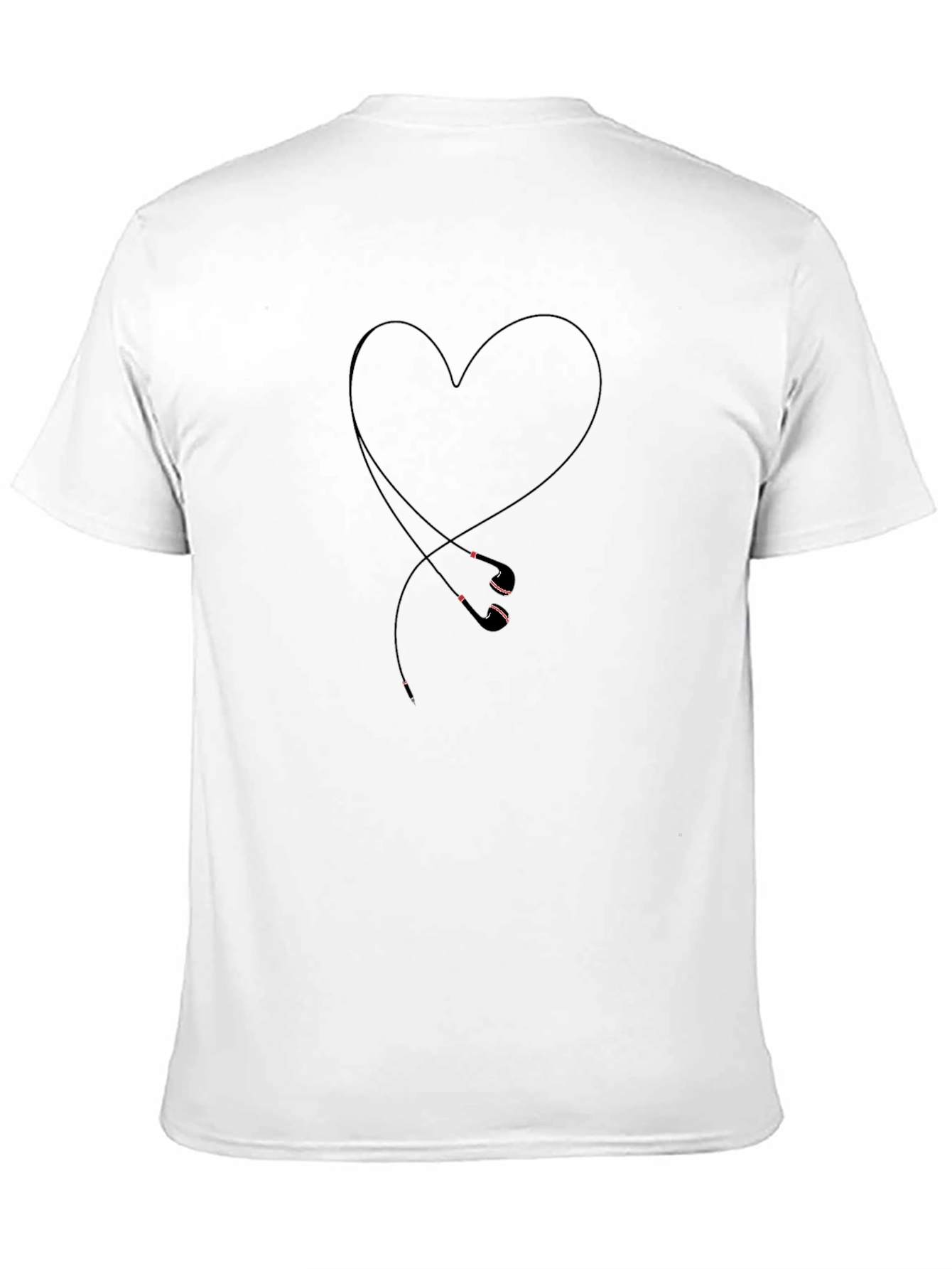 Black Heart Headphones Graphic Tee - Love Your Music! view 11