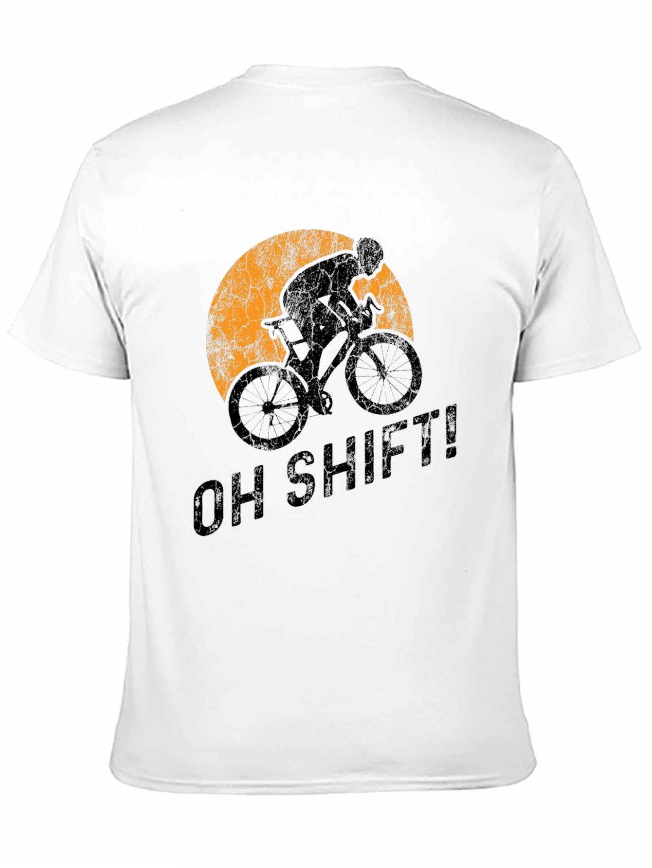 Black Oh Shift! Cycling T-Shirt - Sporty Graphic Tee view 11