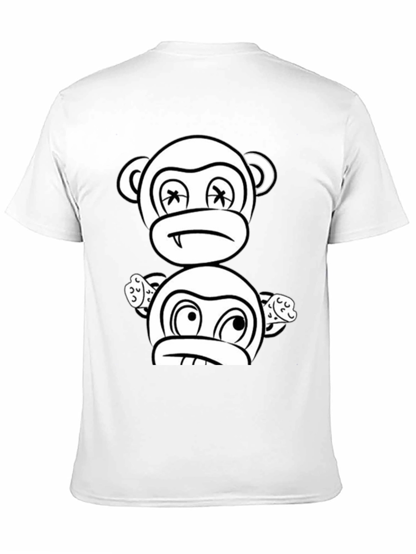 Black Cartoon Monkey Graphic Black T-Shirt view 11
