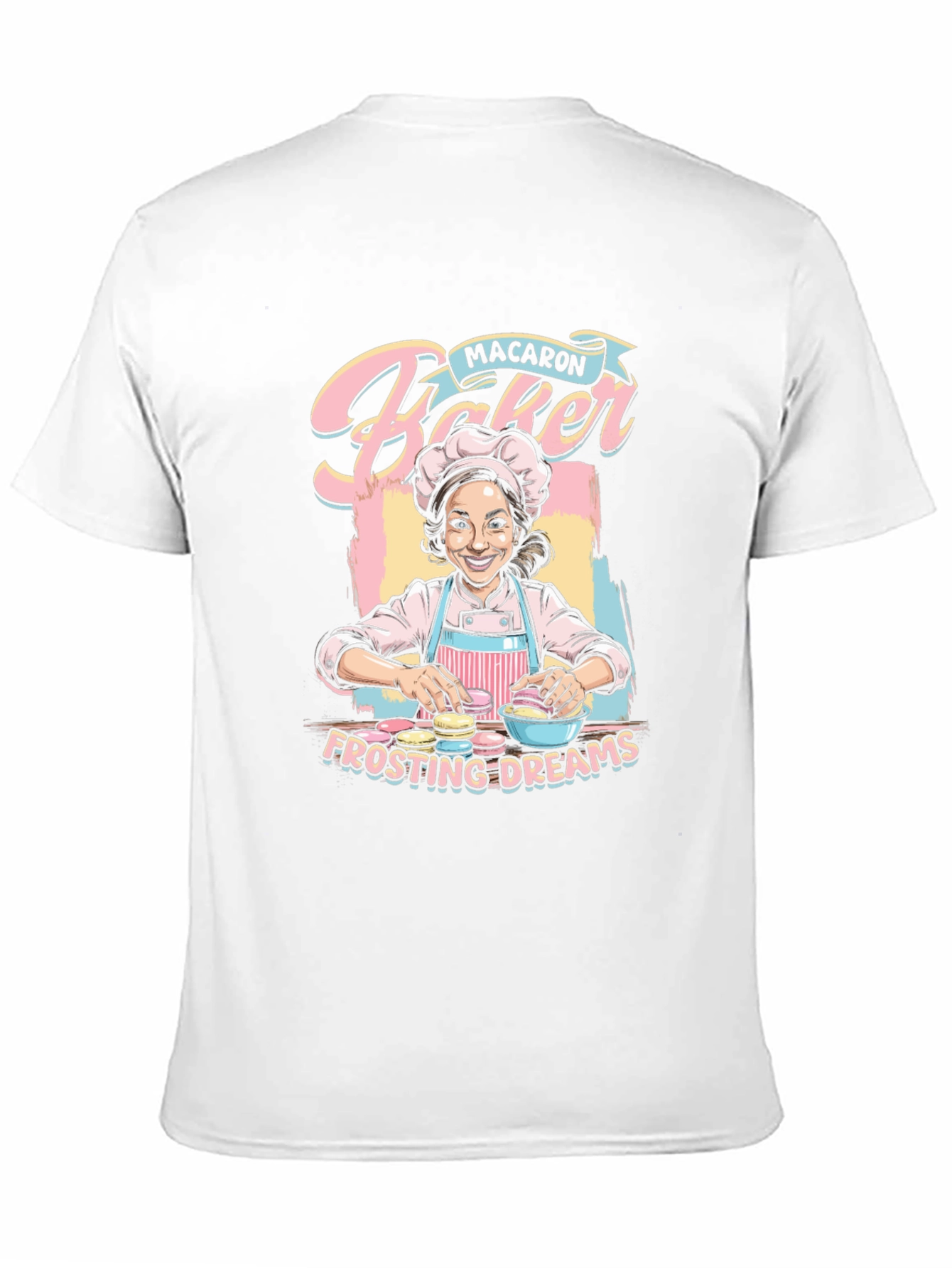 Black Macaron Baker T-Shirt - Frosting Dreams Graphic Tee view 11