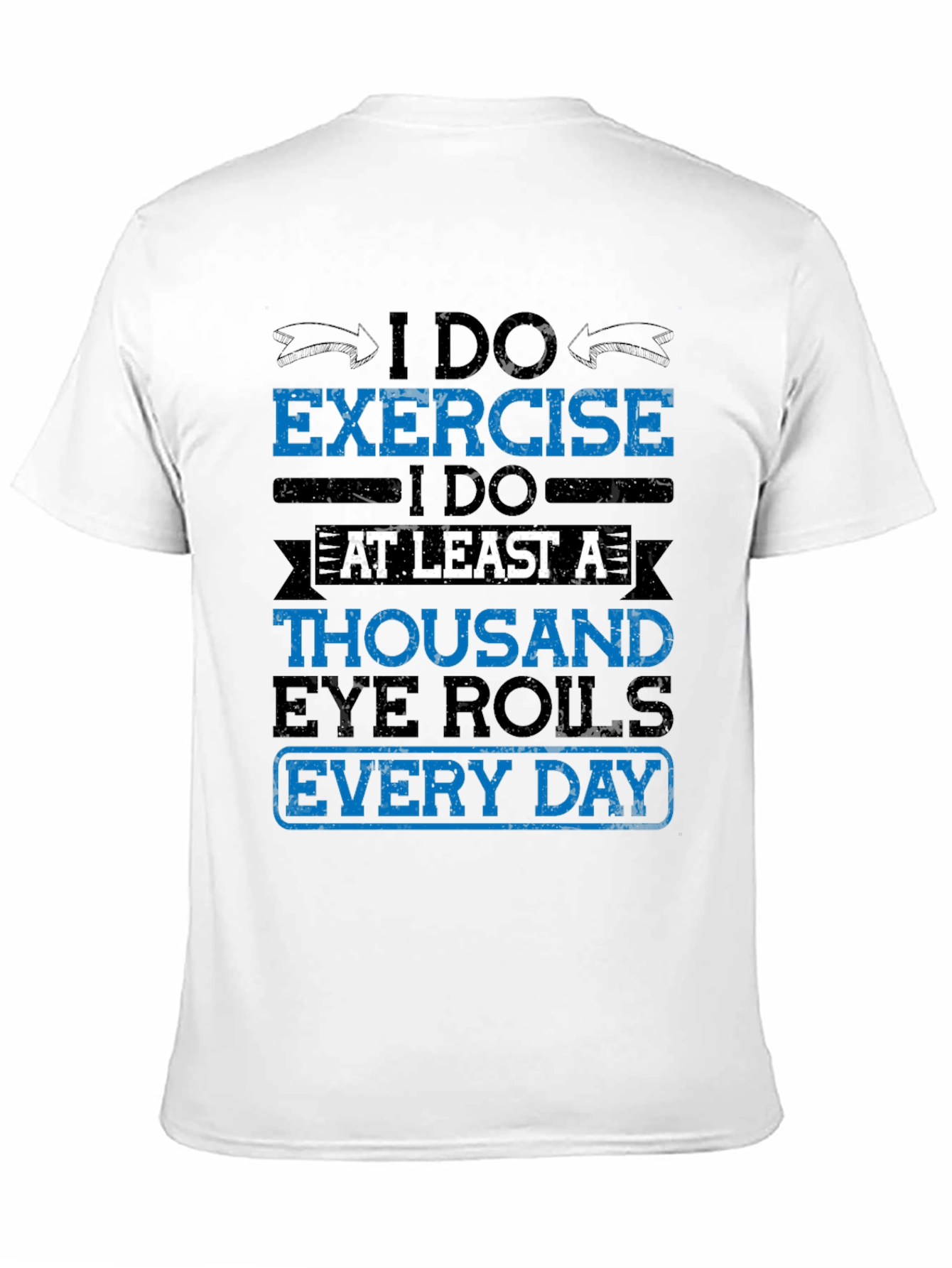 Black Funny Exercise Eye Roll T-Shirt view 11