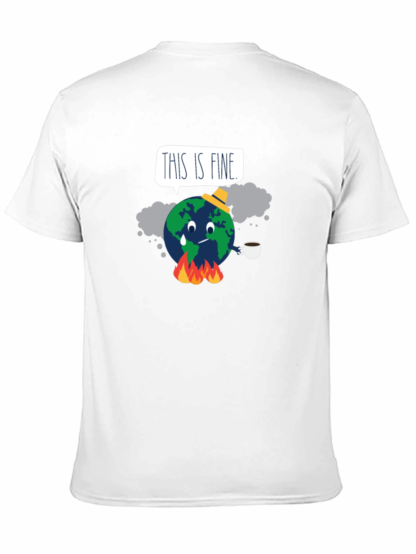 Black This is Fine Global Warming T-Shirt view 11