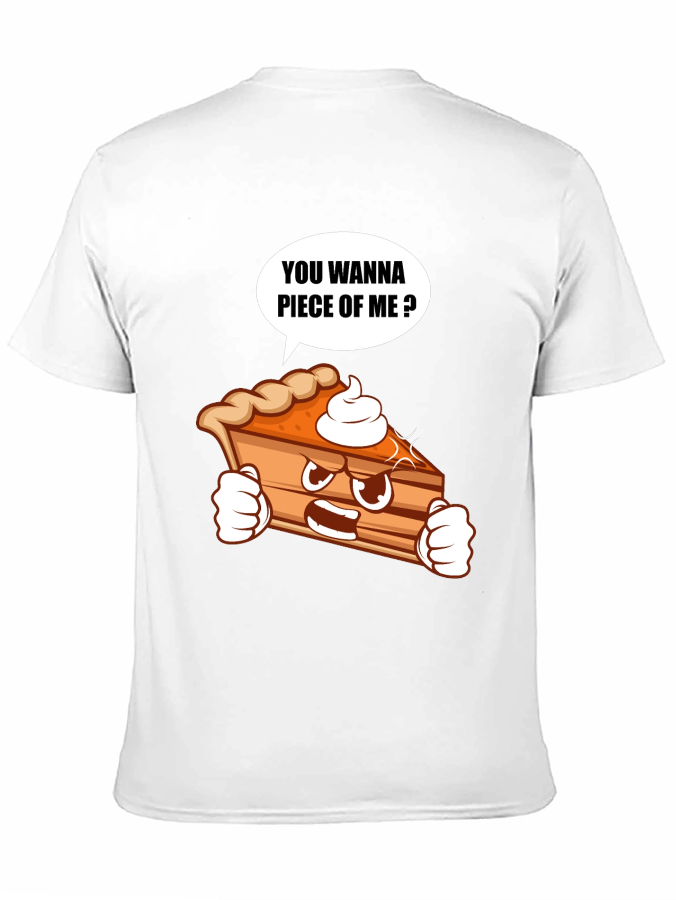 Black Funny Pie Slice Cartoon Graphic T-Shirt view 11