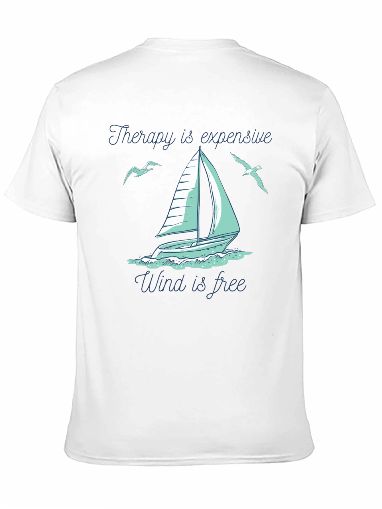 Black Therapy Is Expensive Wind Is Free Black T-Shirt view 11