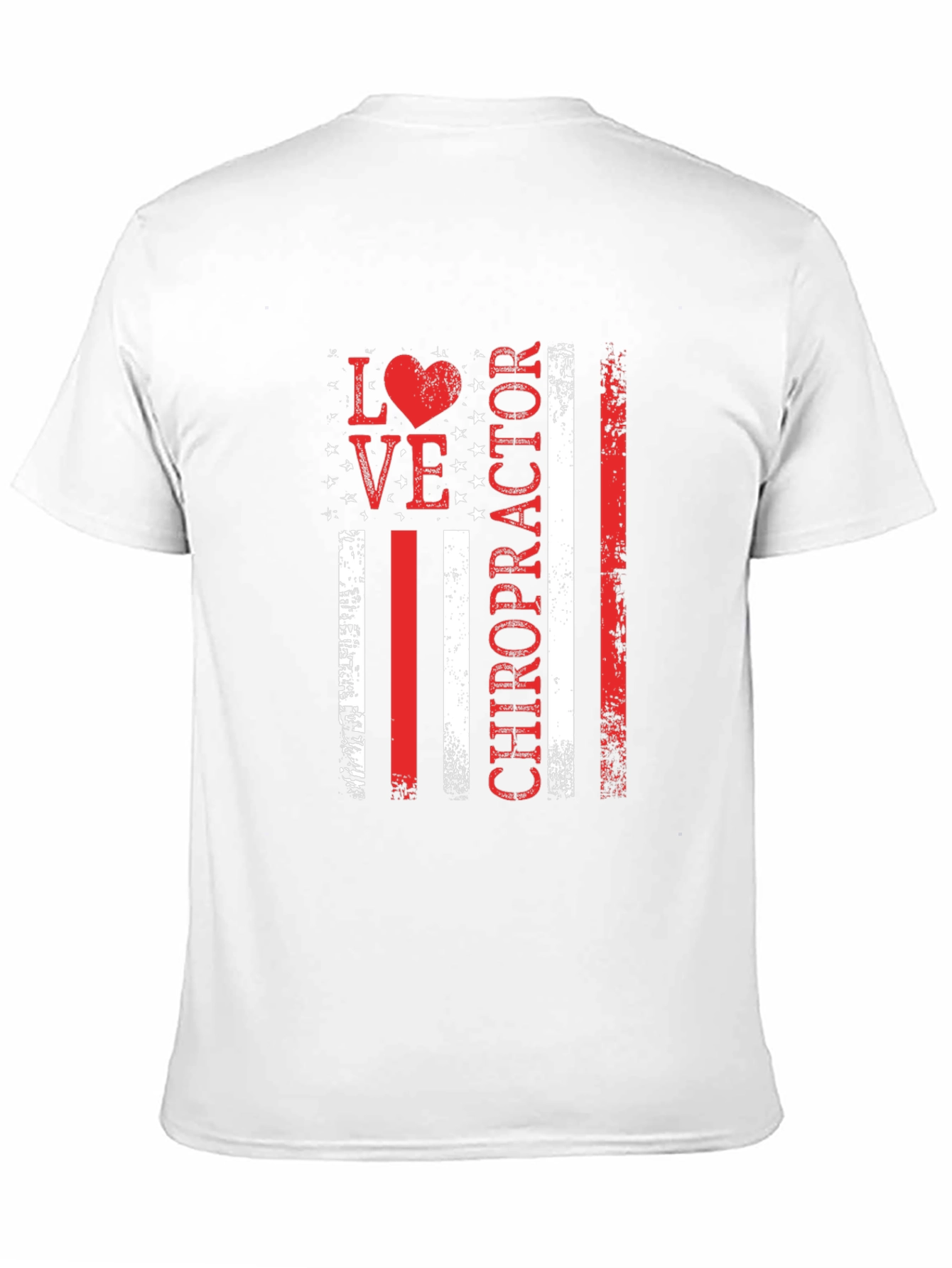Black Love Chiropractor American Flag Style T-Shirt view 11