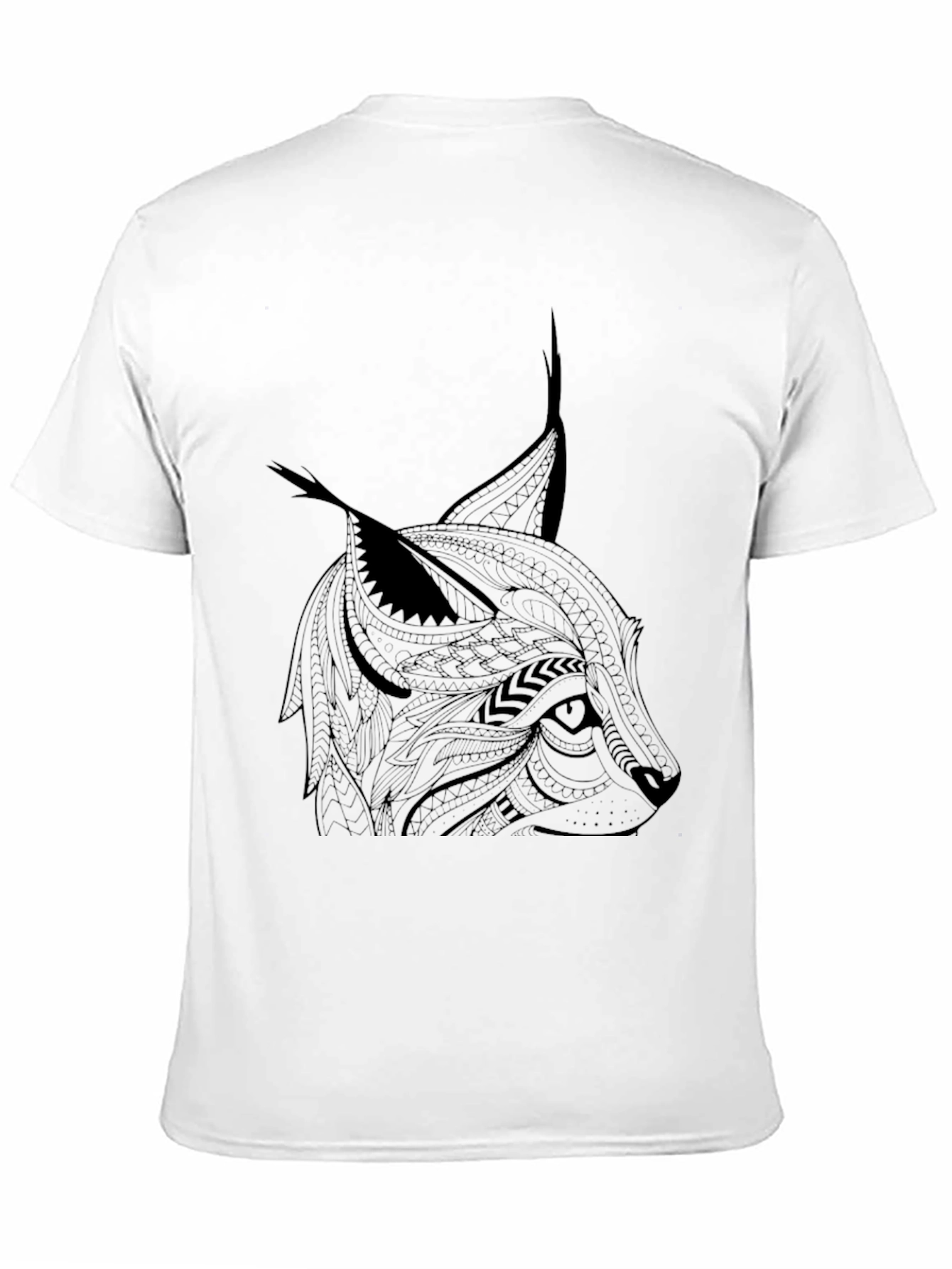 Black Tribal Lynx Graphic T-Shirt - Men's Black Tee view 11