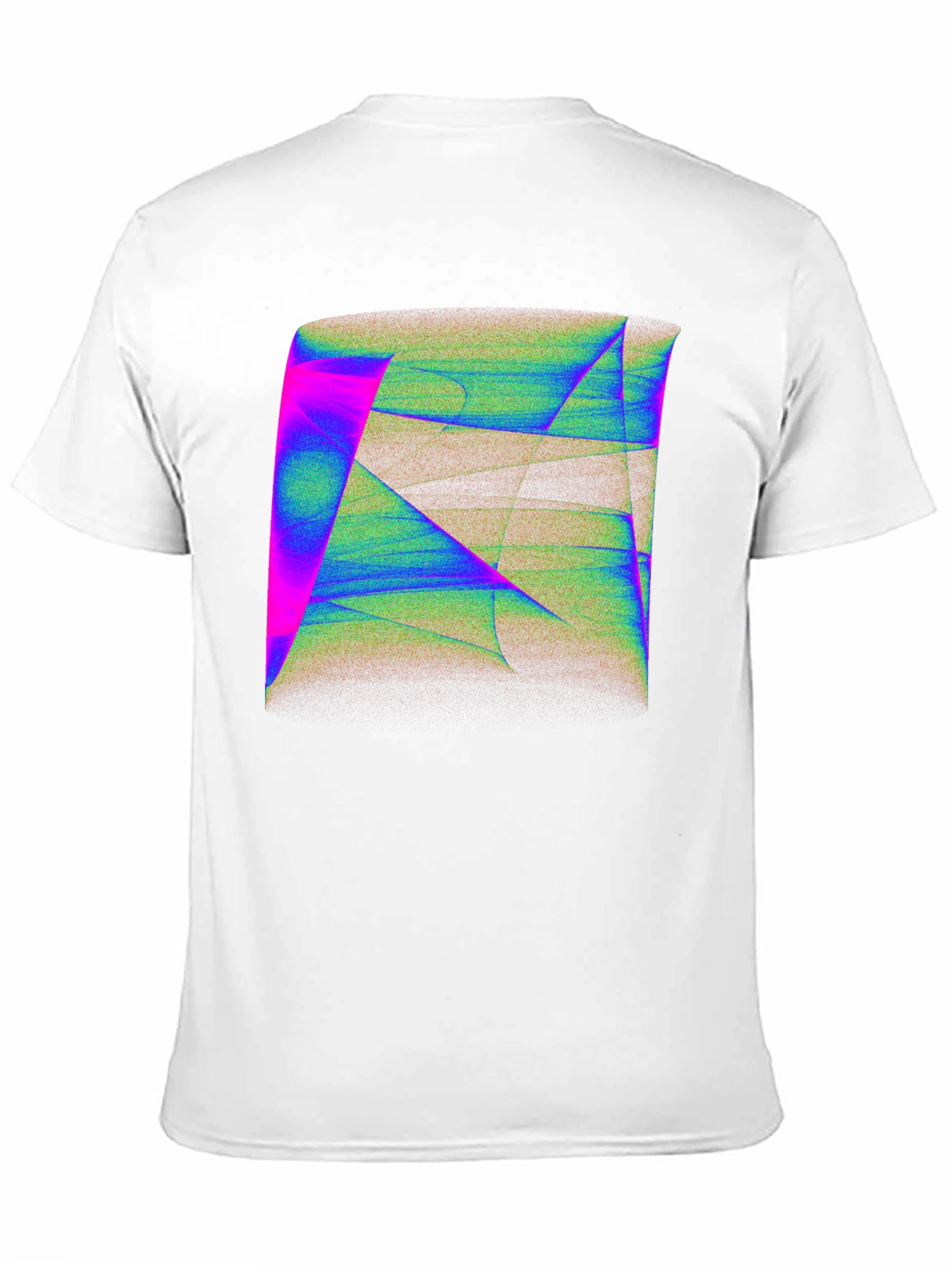 Black Abstract Geometric Art Men's Black T-Shirt view 11