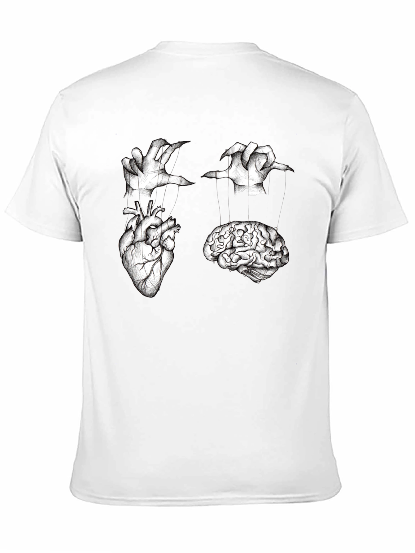 Black Brain & Heart Marionette T-Shirt view 11