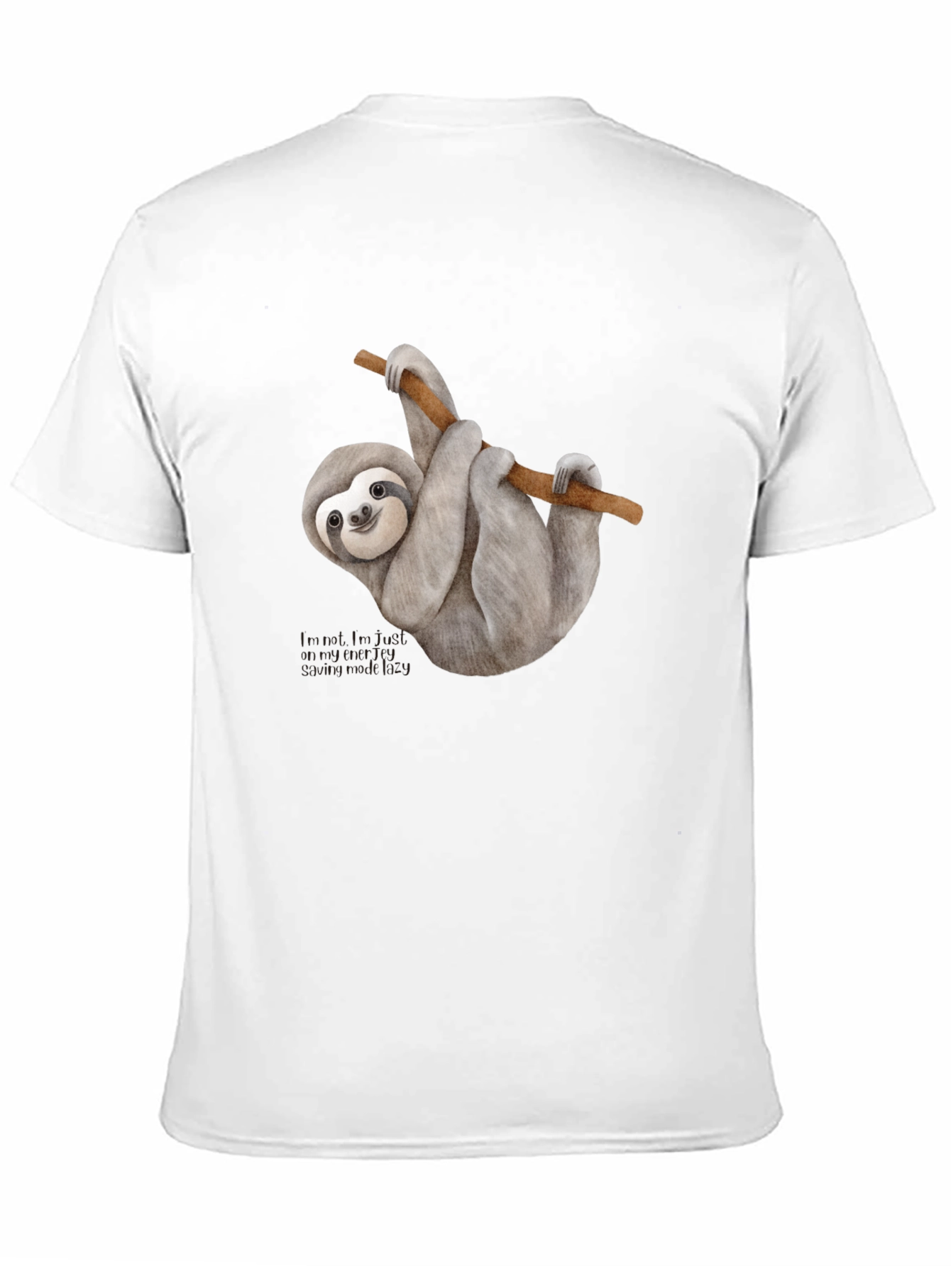 Black Sloth Graphic T-Shirt - Black Crew Neck Tee view 11