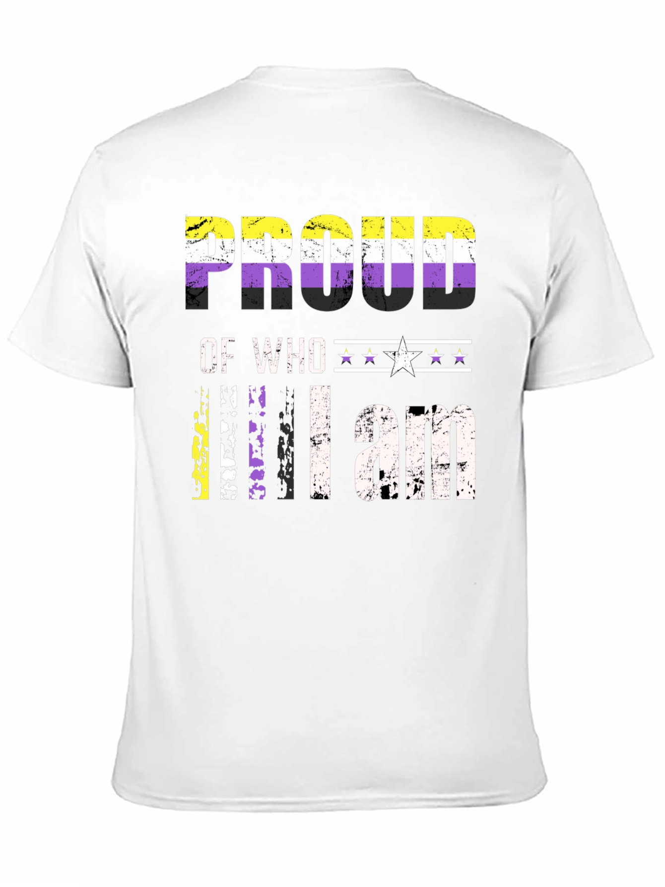 Black Proud of Who I am Nonbinary T-Shirt view 11