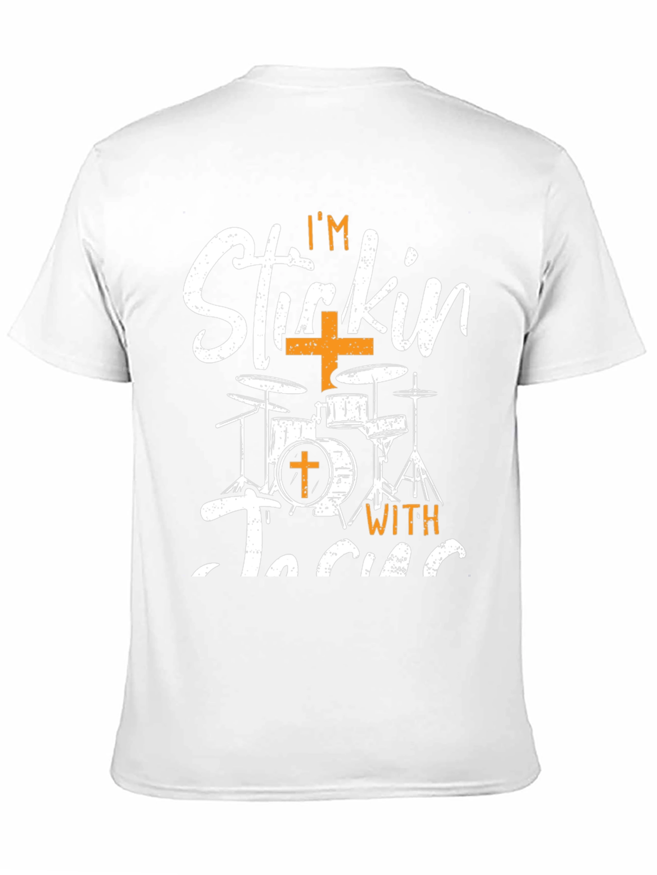 Black Stickin' with Jesus Drummer Christian T-Shirt view 11