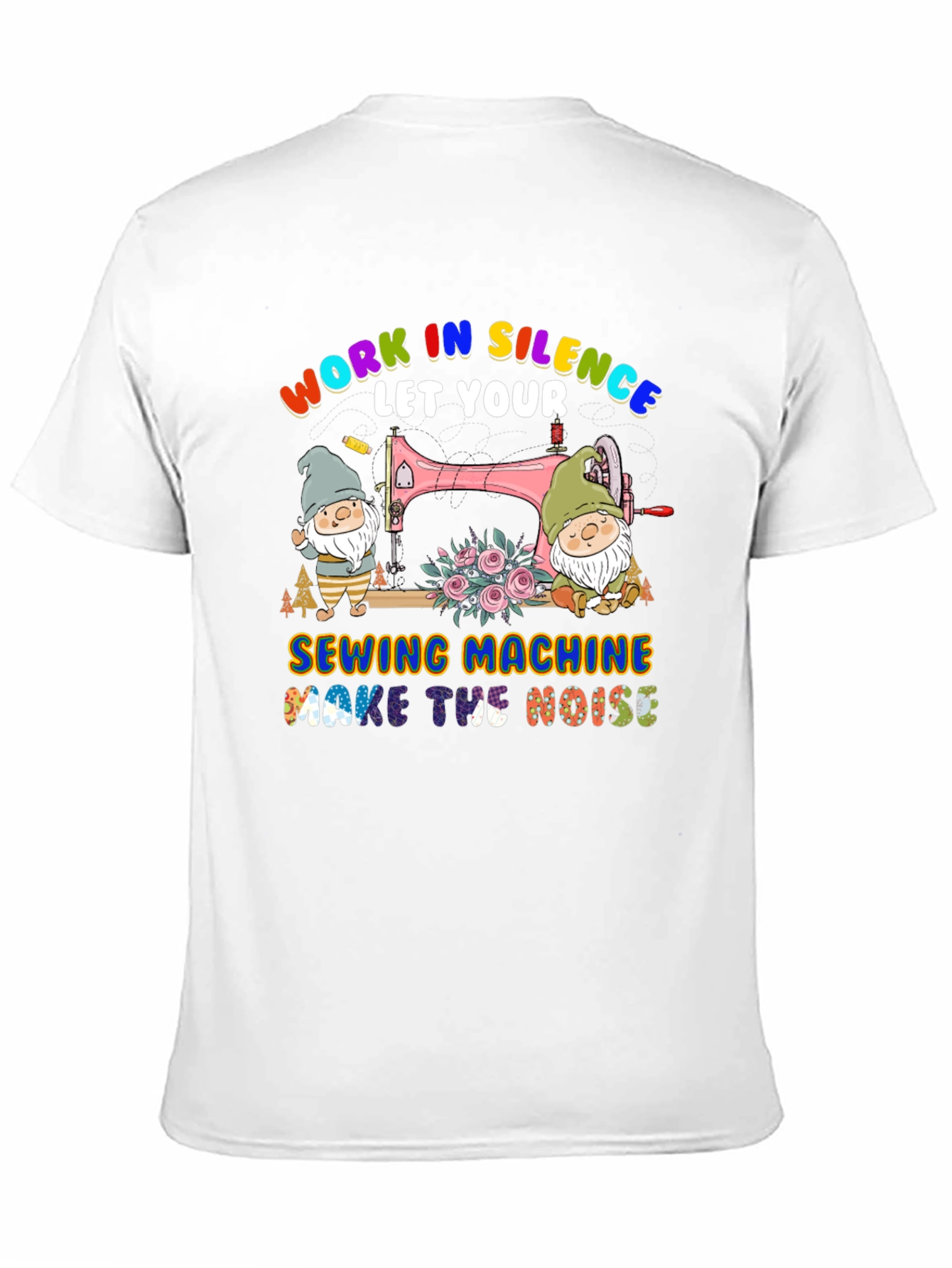 Black Work In Silence Sewing Machine T-Shirt view 11