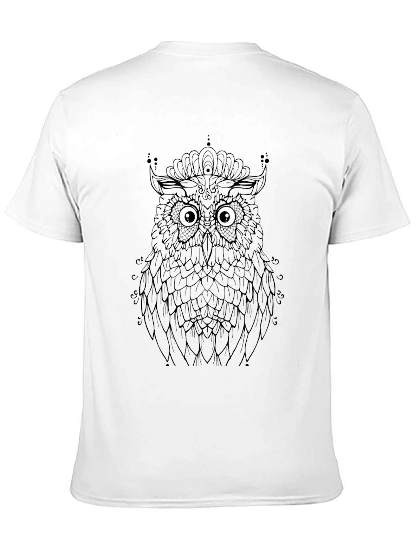 Black Owl Graphic Tee - Black Cotton Comfort view 11