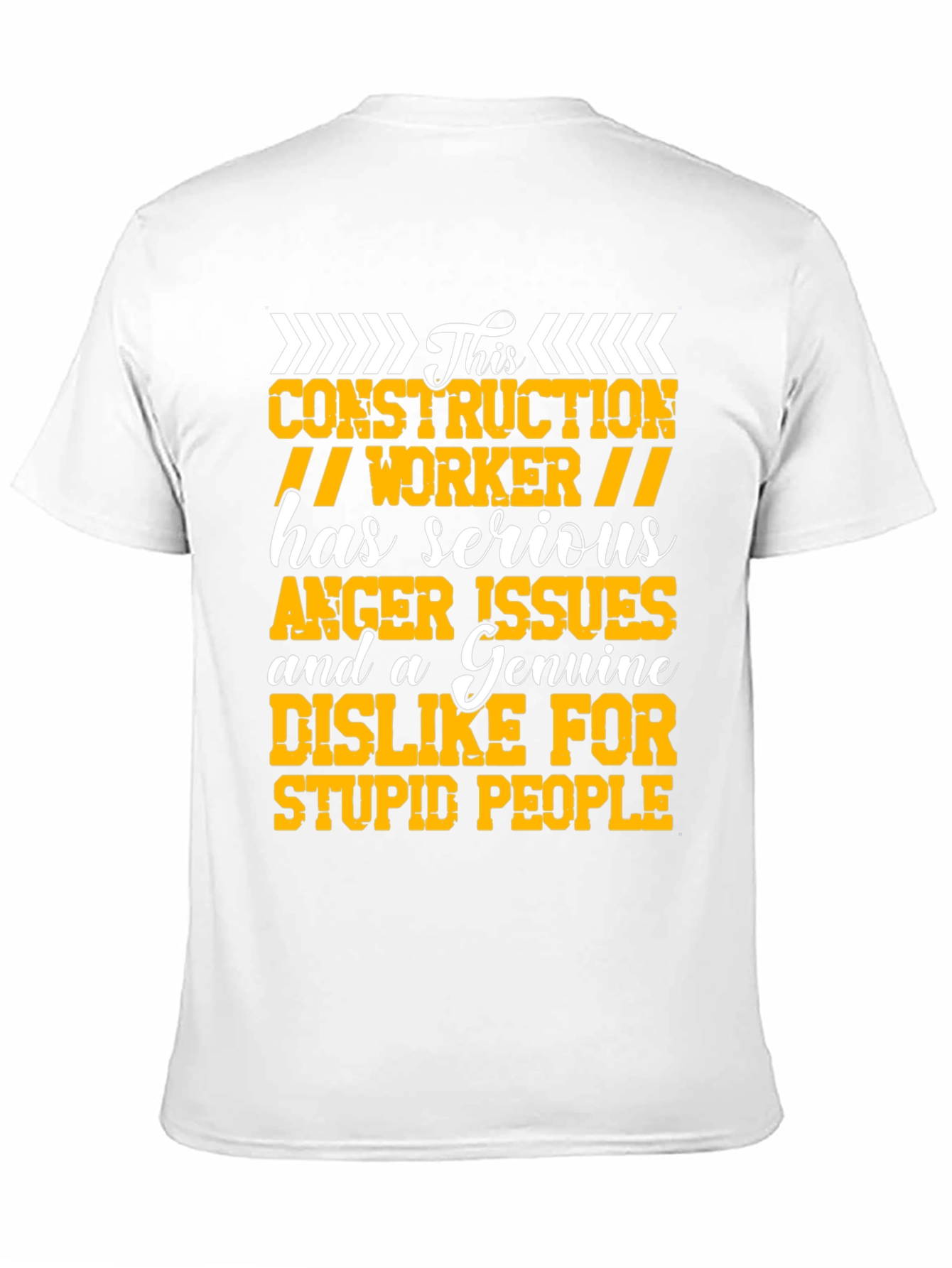 Black Construction Worker Serious Anger Issues Graphic Tee view 11