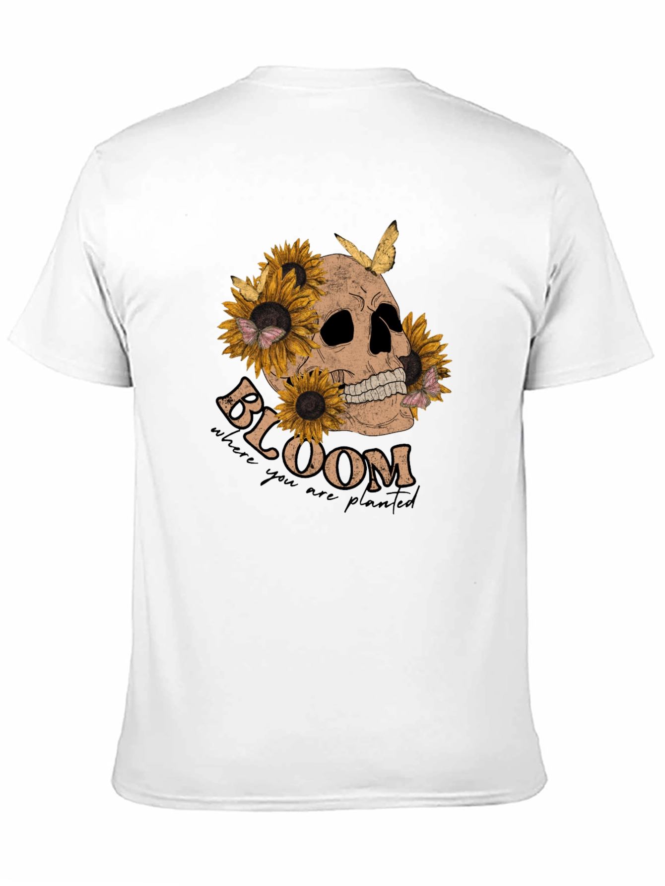 Black Skull & Sunflower Graphic T-Shirt view 11