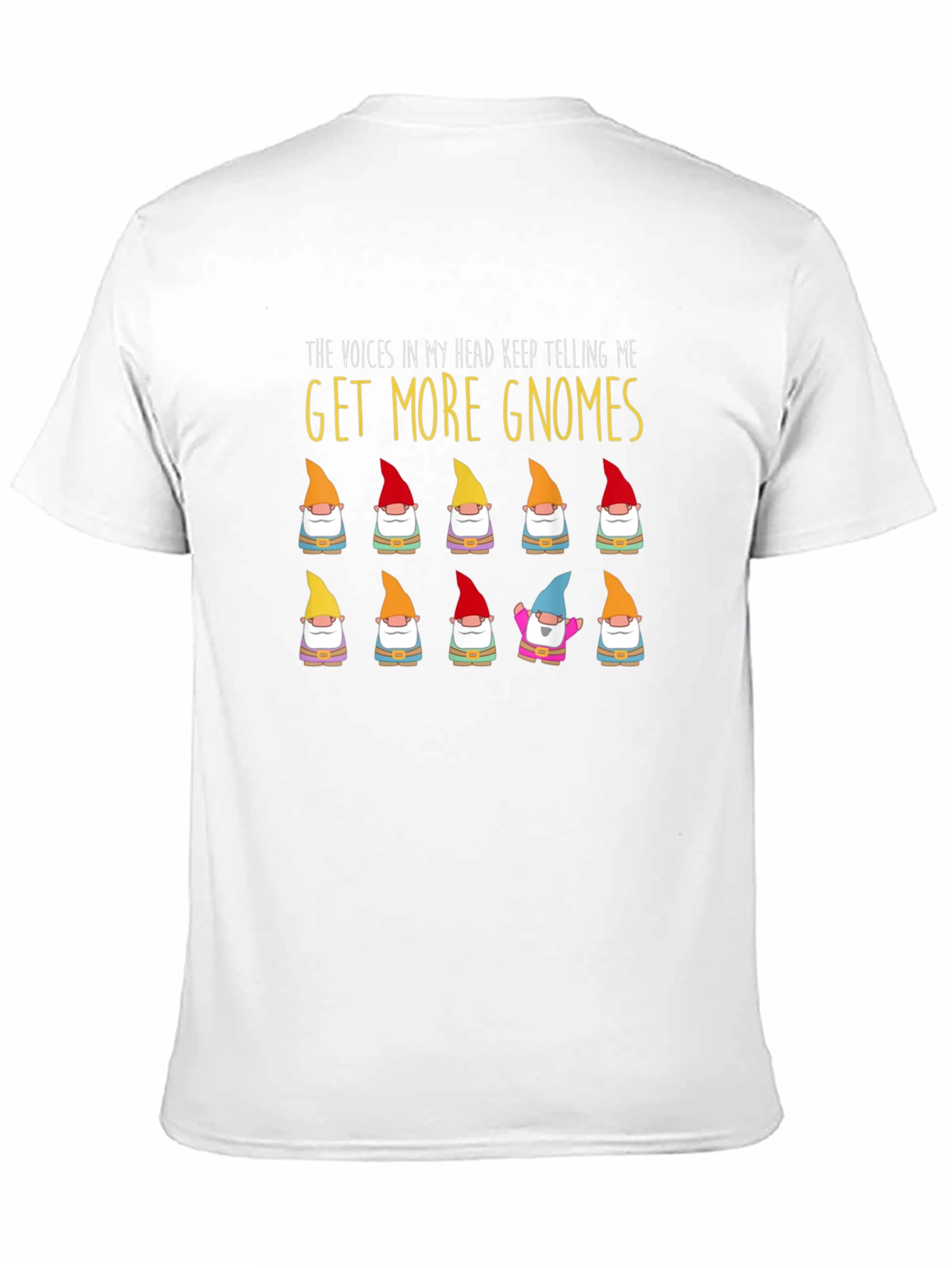 Black Get More Gnomes Funny Graphic T-Shirt view 11